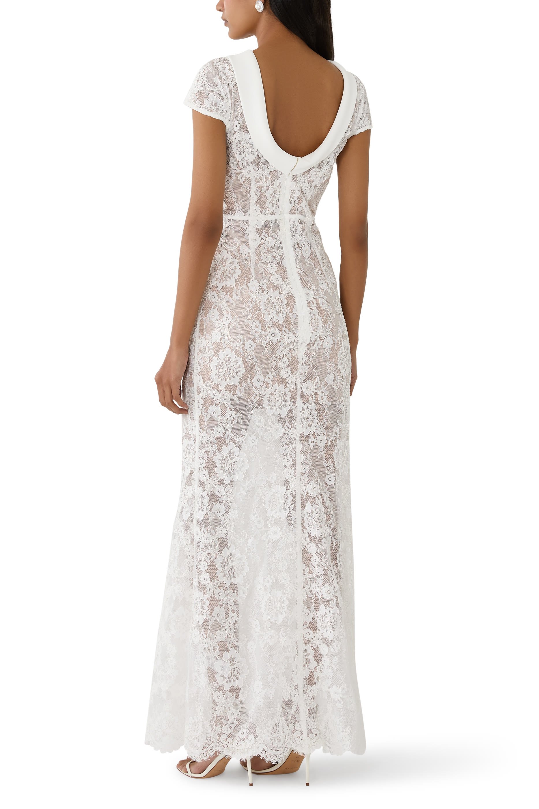 Lace Scoop Back Maxi Dress