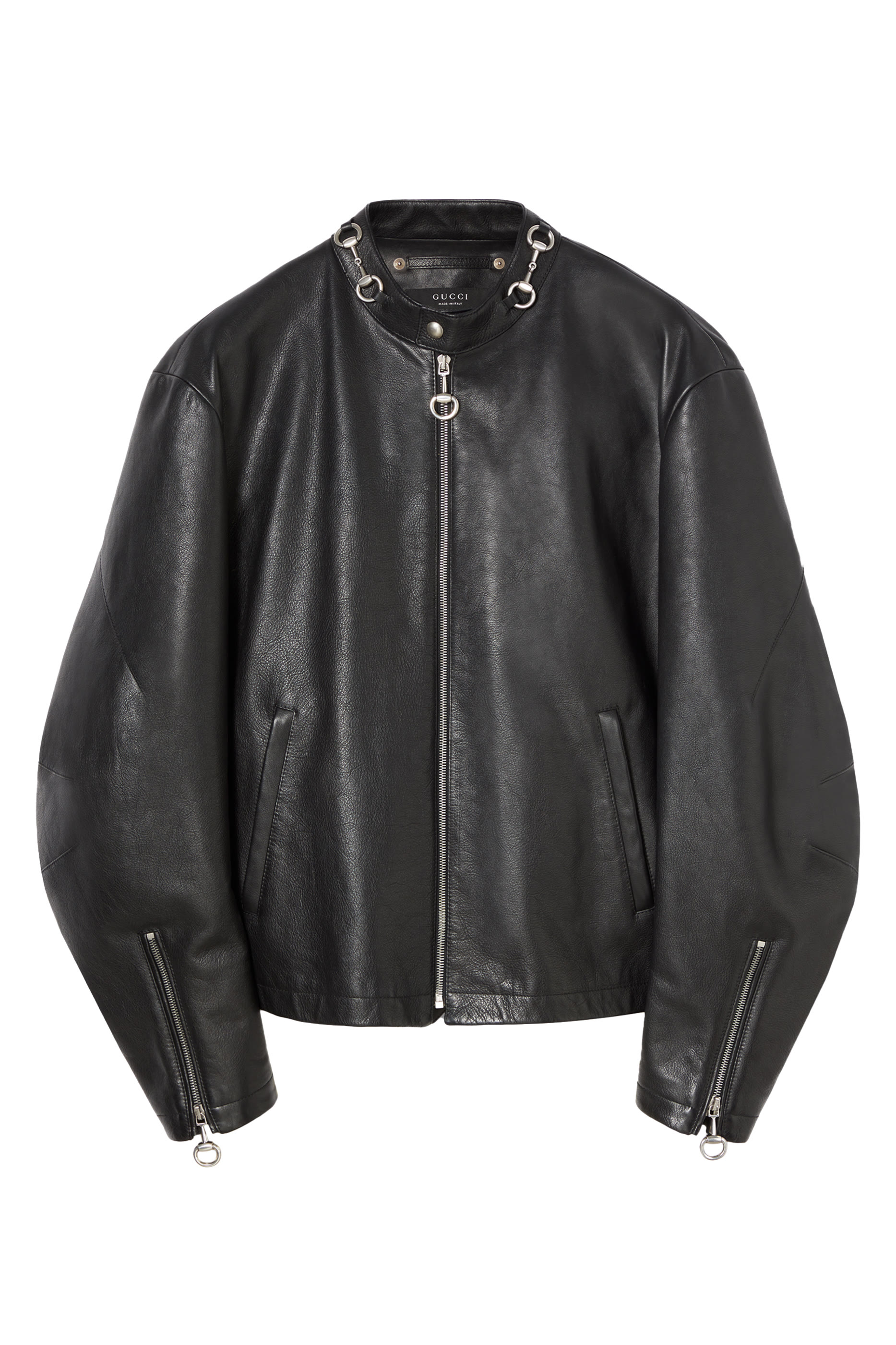  Leather Jacket with Horsebit 