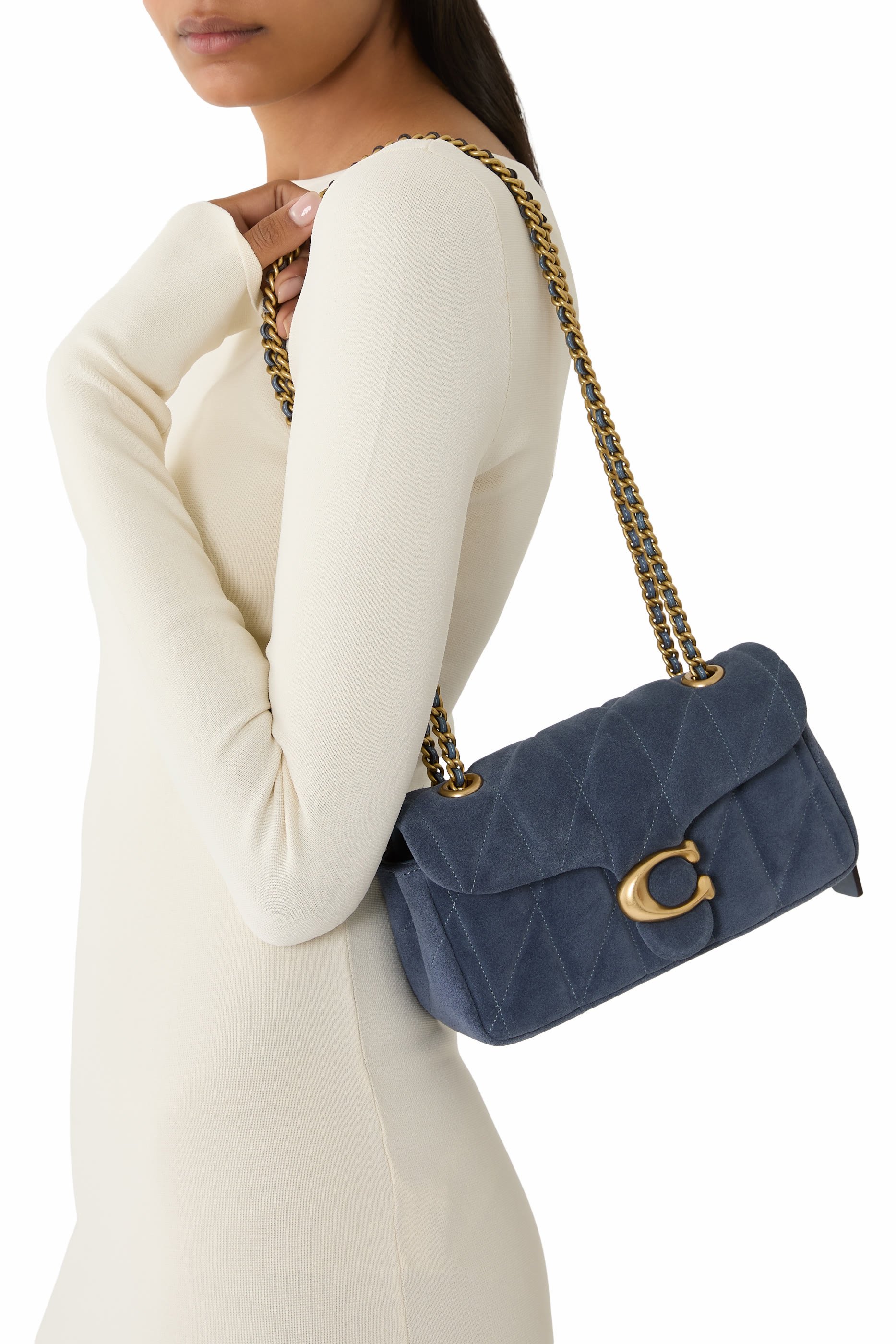 Tabby 20 Quilted Suede Shoulder Bag