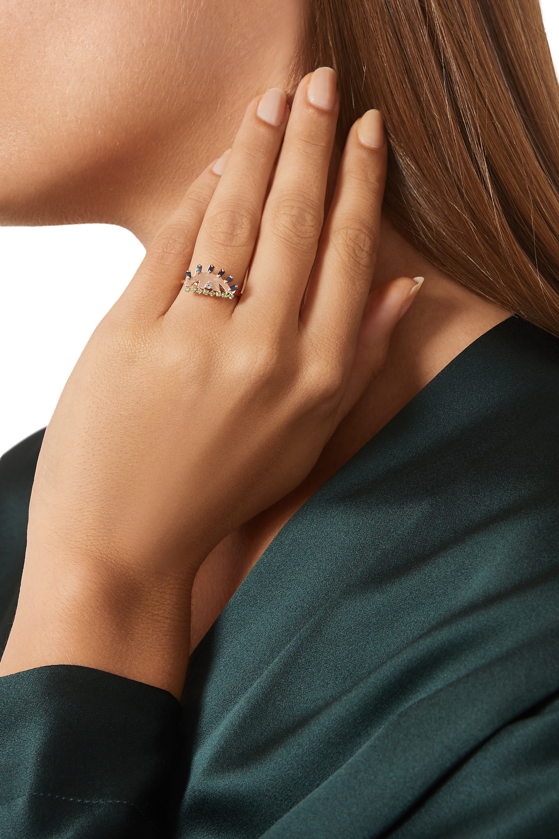 Ya Ein Ring, 18k Pink Gold with Topaz, Emerald & Sapphire