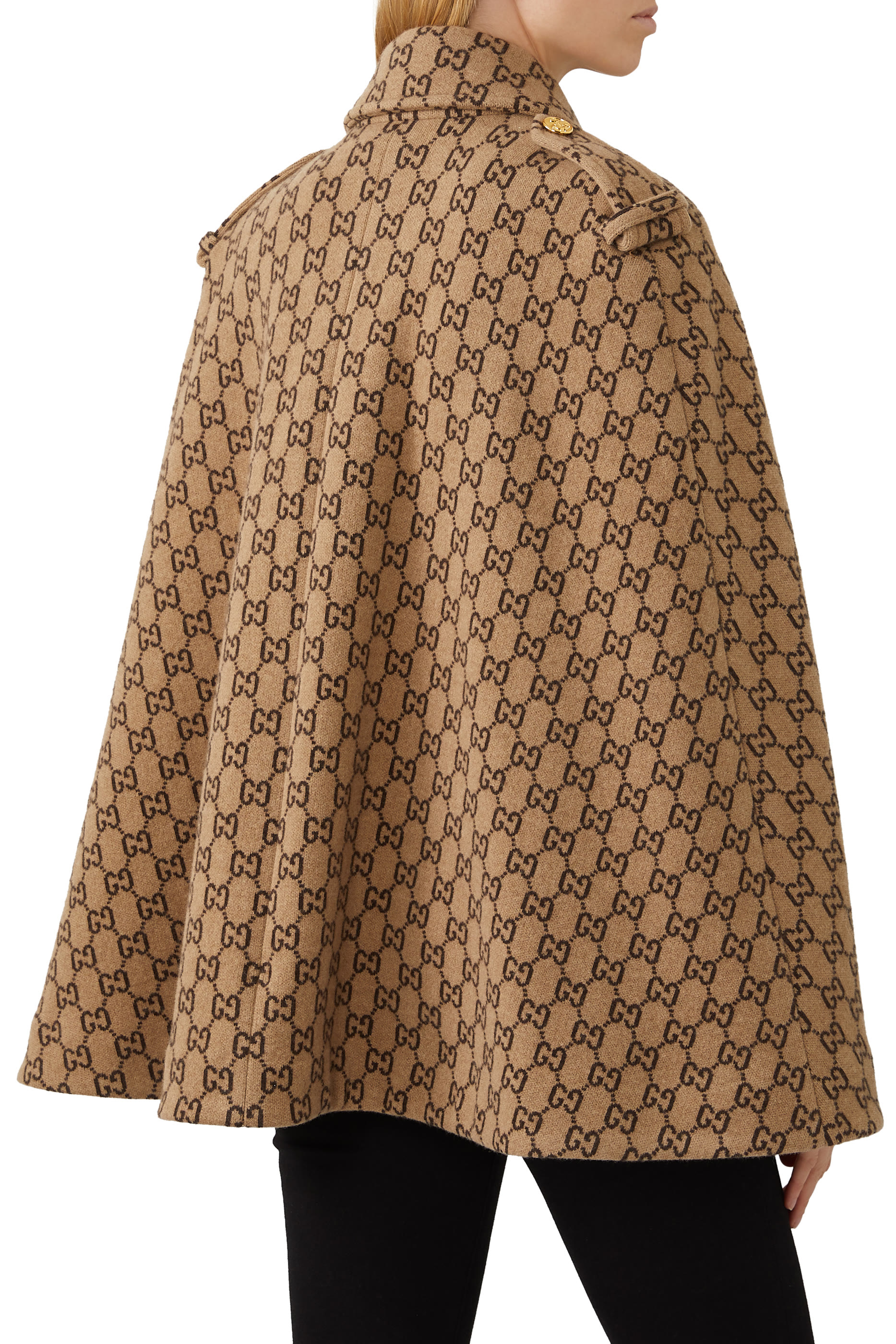 GG Monogram Wool Cape