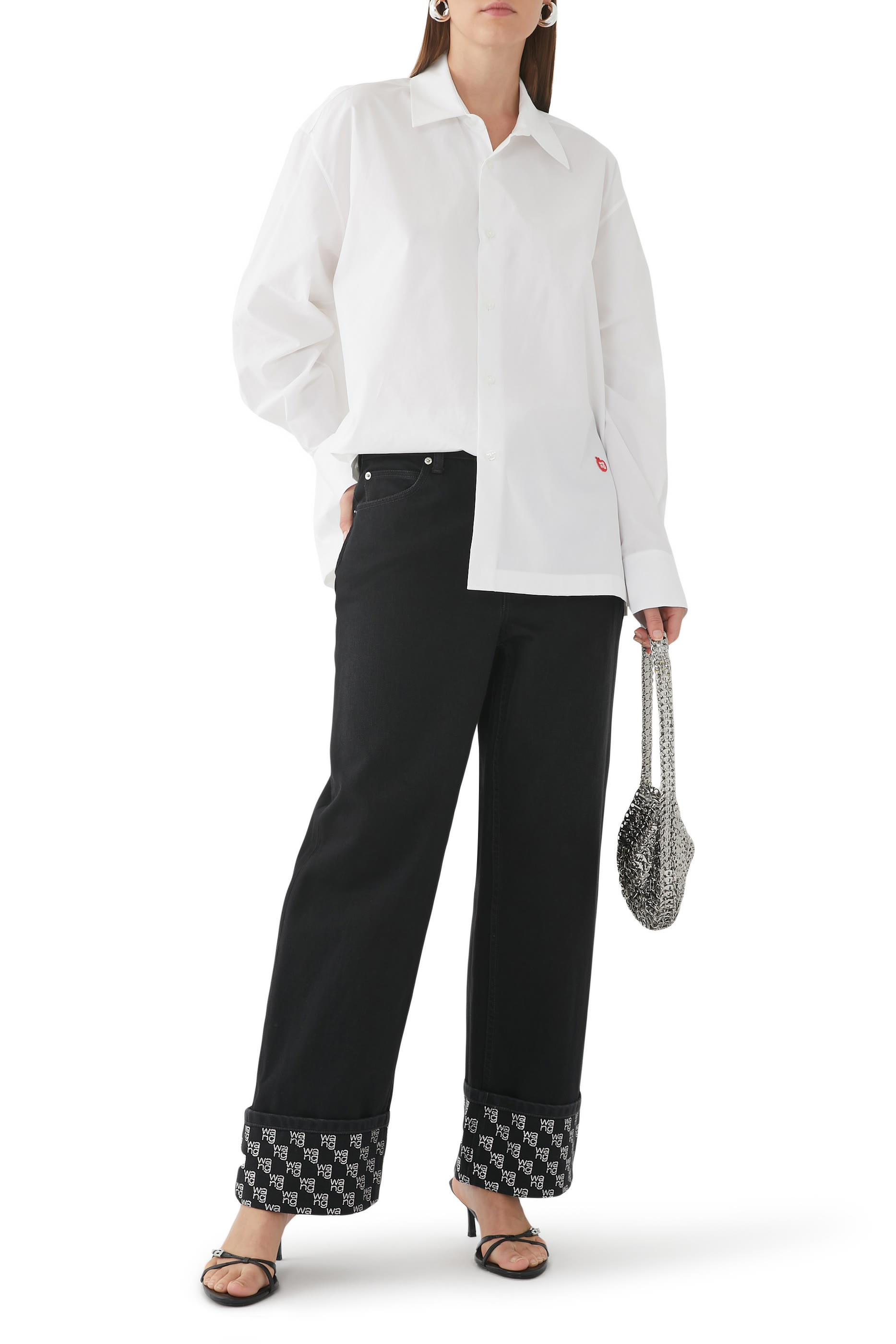 Crystal Cuff Straight Jeans