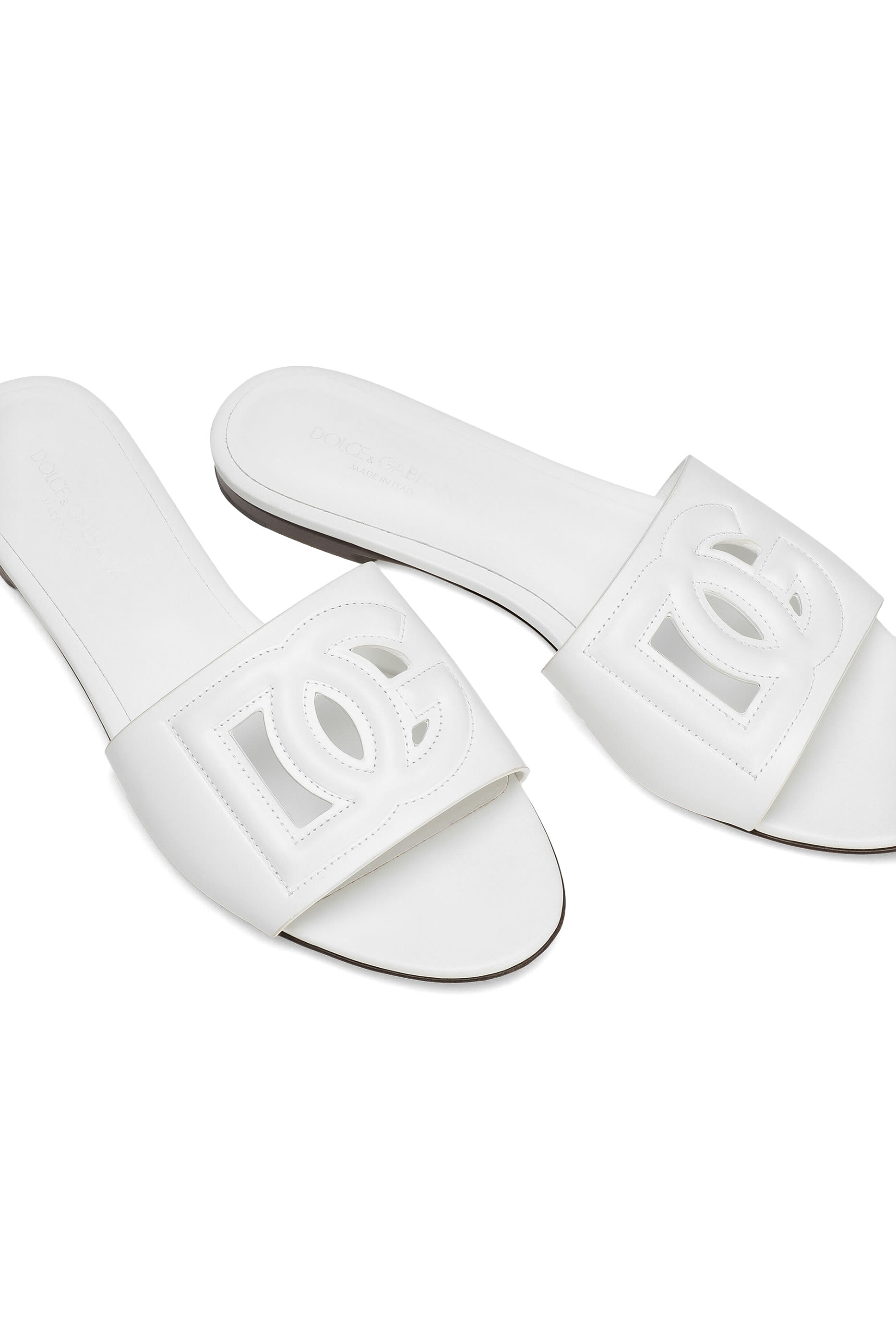 Bianca DG-Logo Leather Slides
