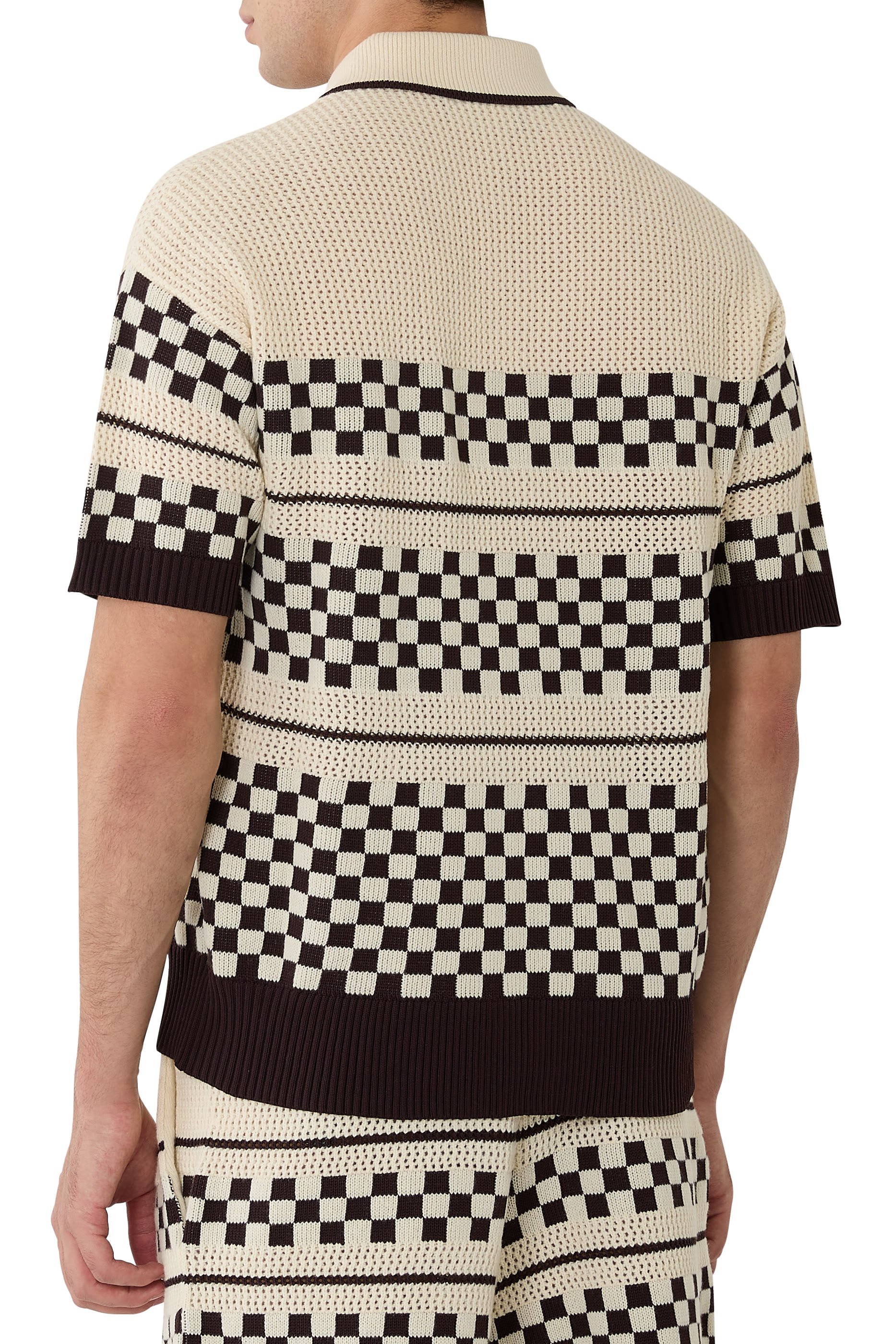 Checkered Mesh Wool Shirt 