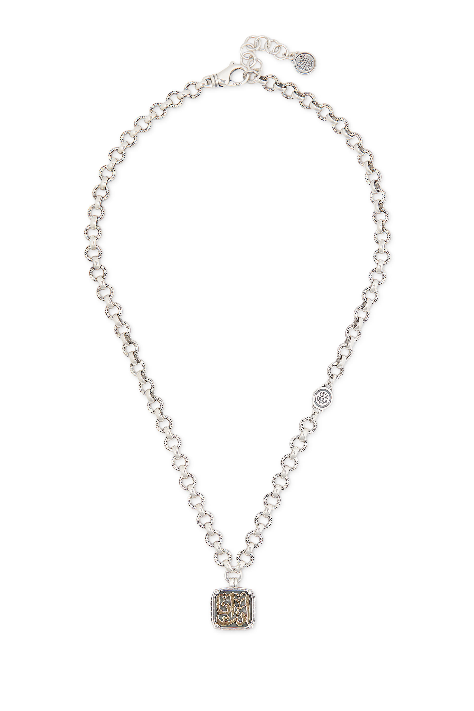 We Are One Necklace, 18K Yellow Gold, Sterling Silver & Black Spinel