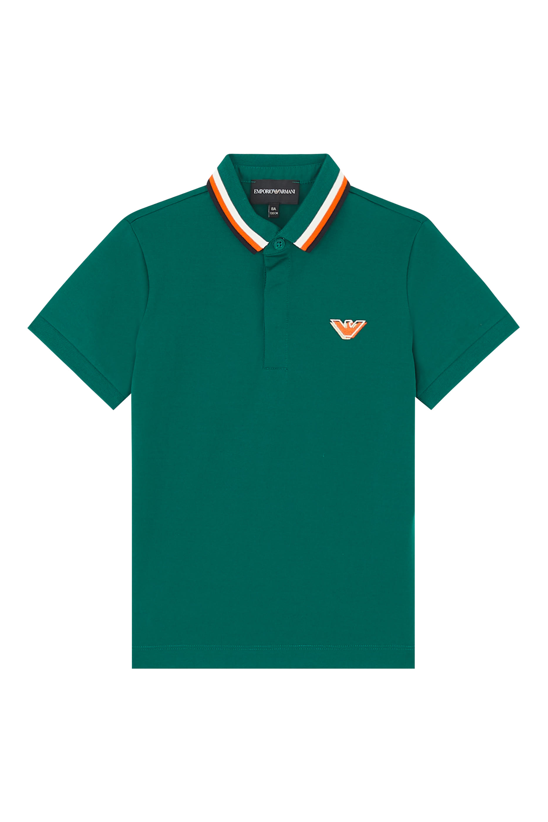 Kids Short-Sleeved Logo Embroidered Polo Shirt