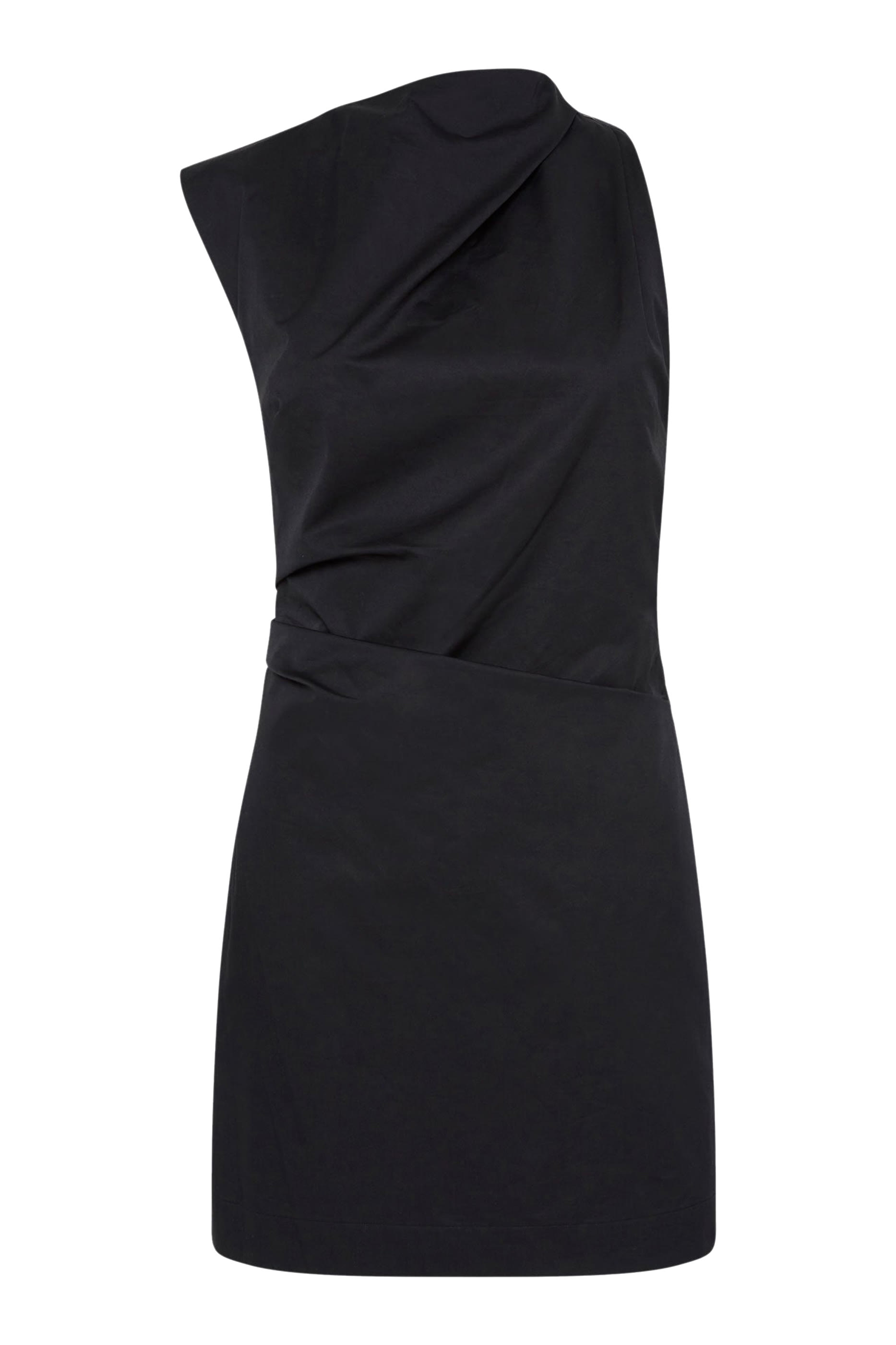 Asymmetric Tuck Mini Dress