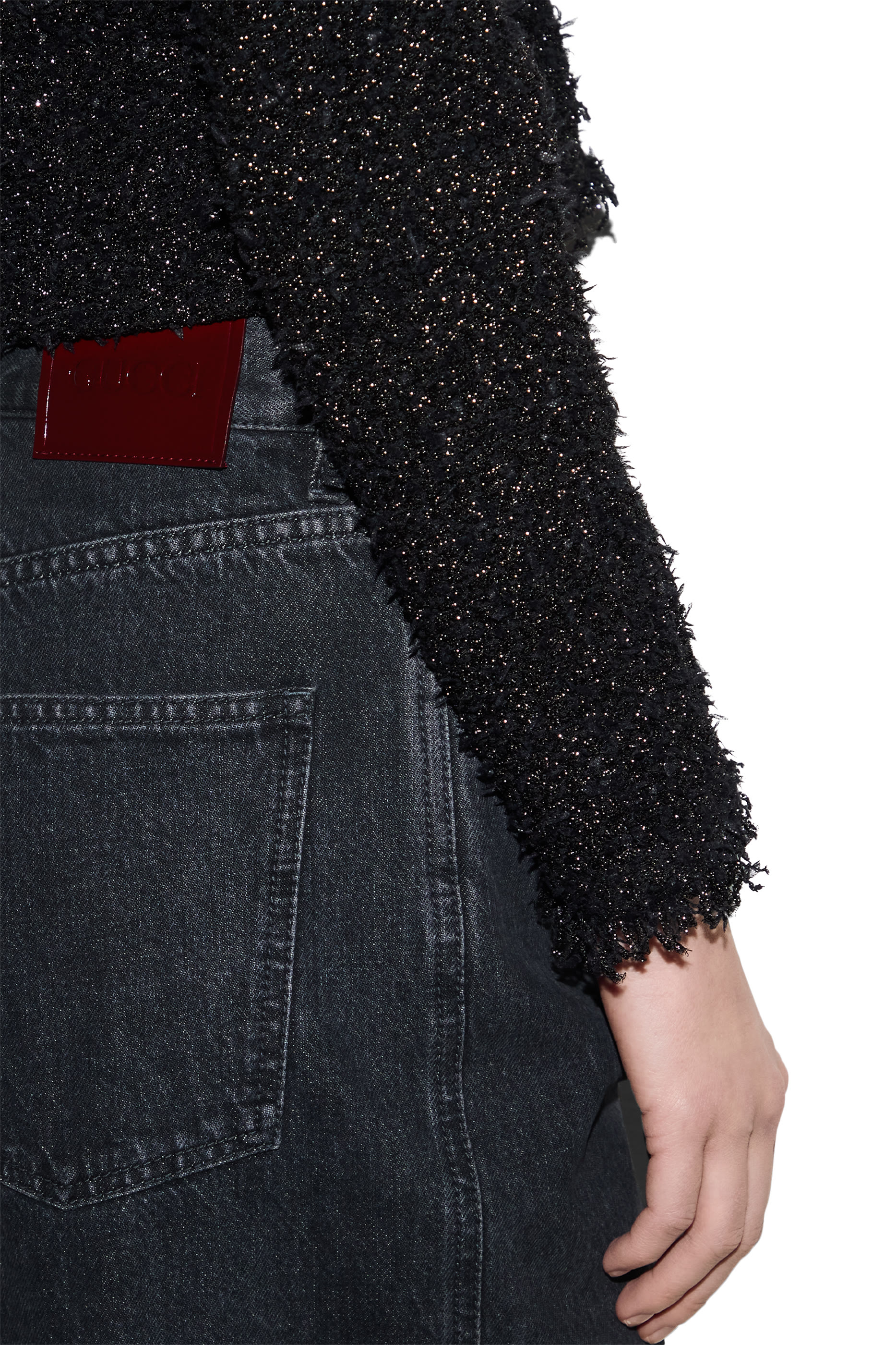 Wide Leg Denim Trousers 