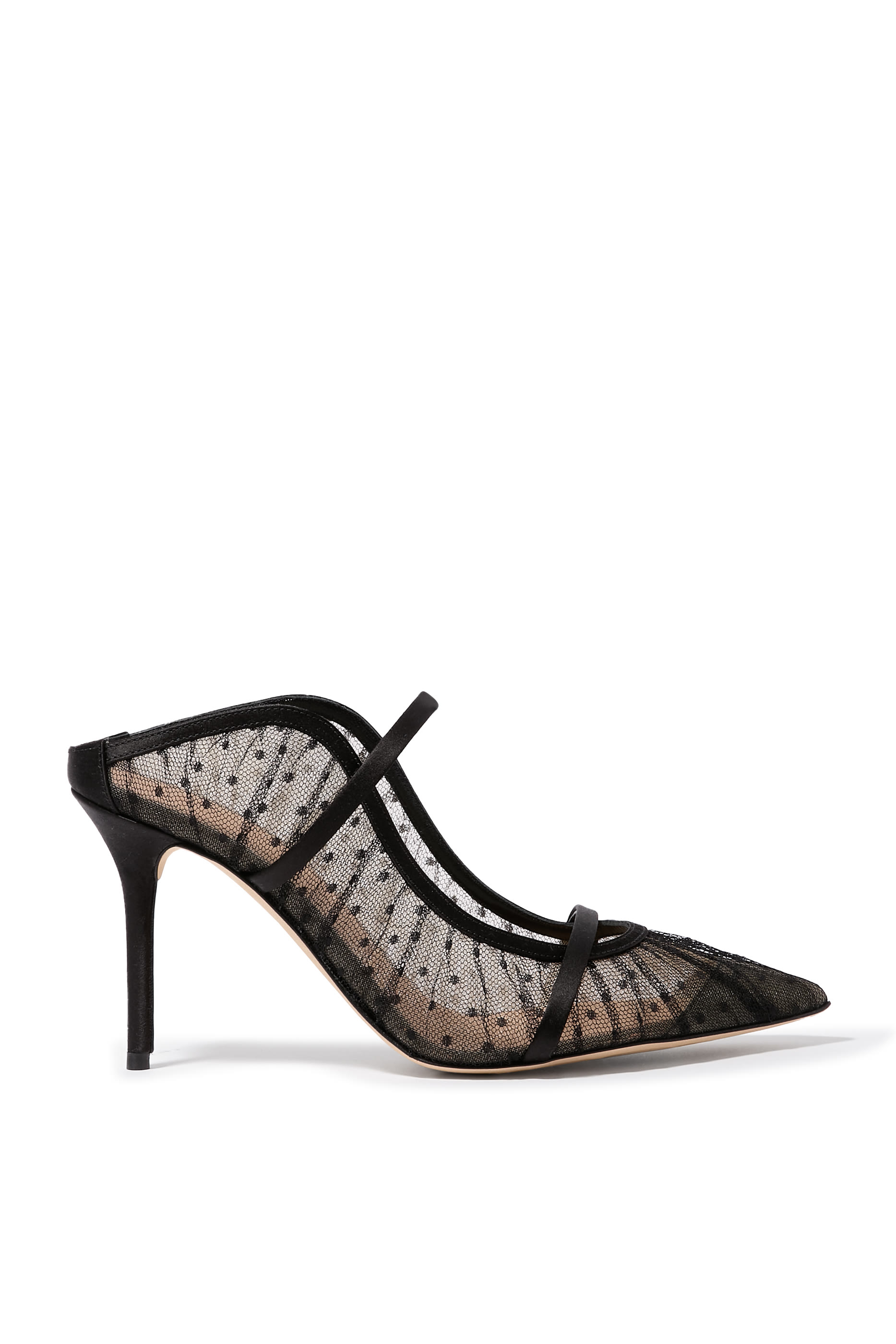 Polka Dot 85 Satin/Mesh Mules