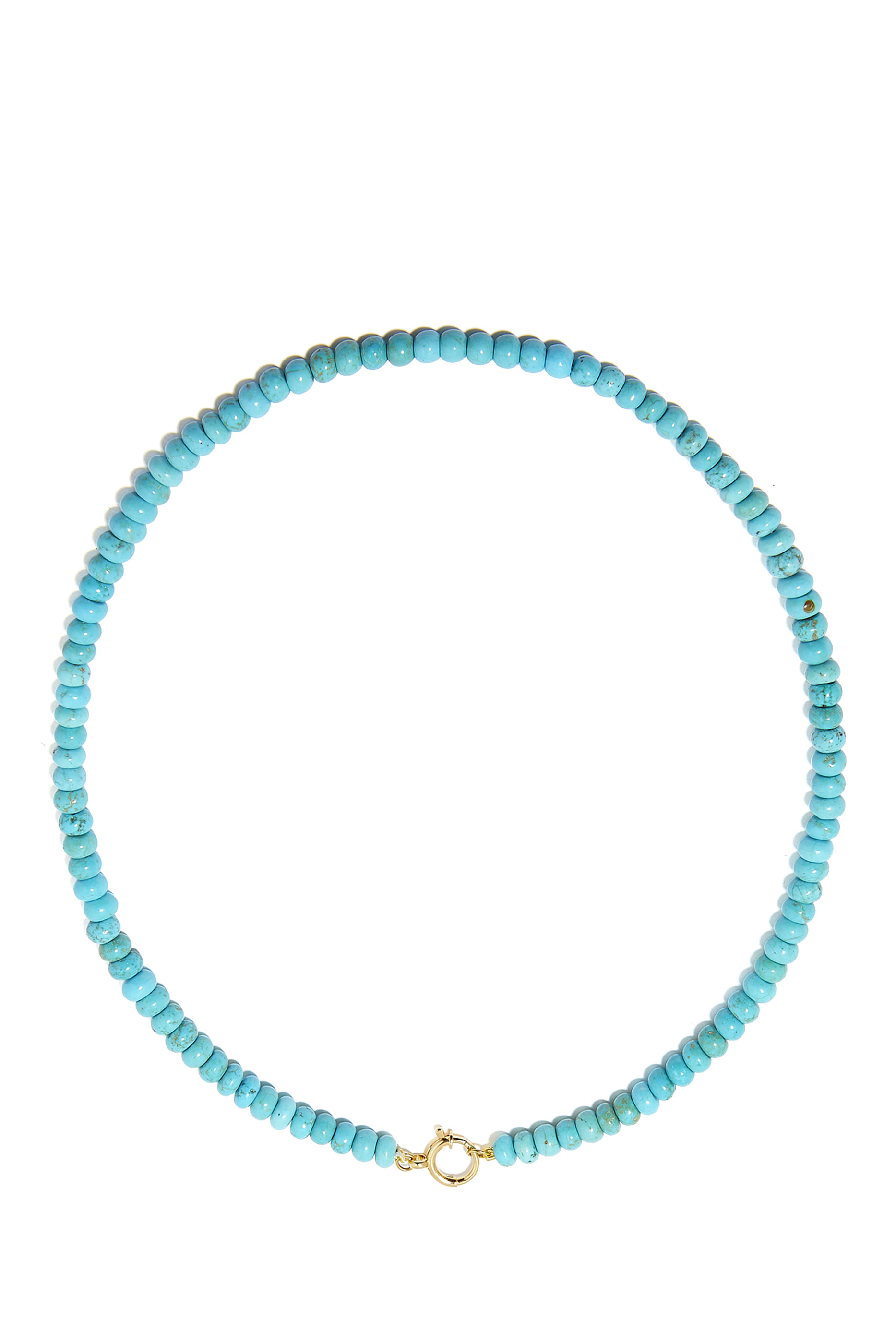 Beaded Necklace, 18k Yellow Gold and Turquoise Stones