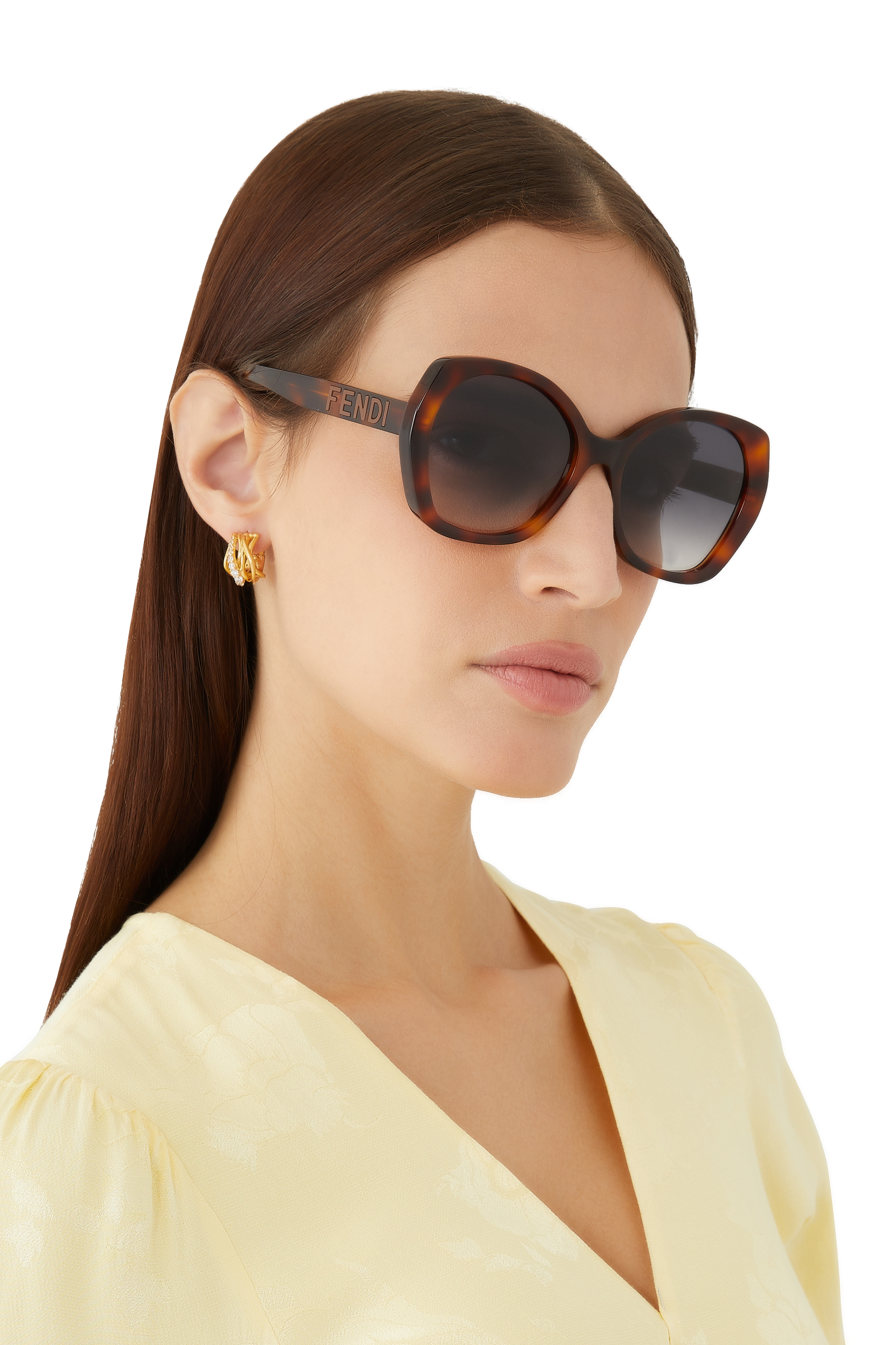 Lettering Round Sunglasses