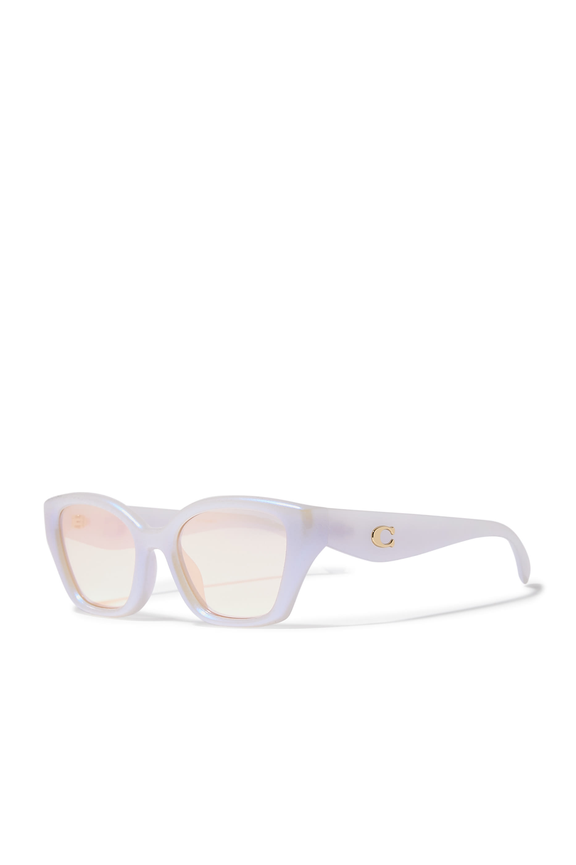 Irreg Frame Sculpted C Logo Temple Sunglasses
