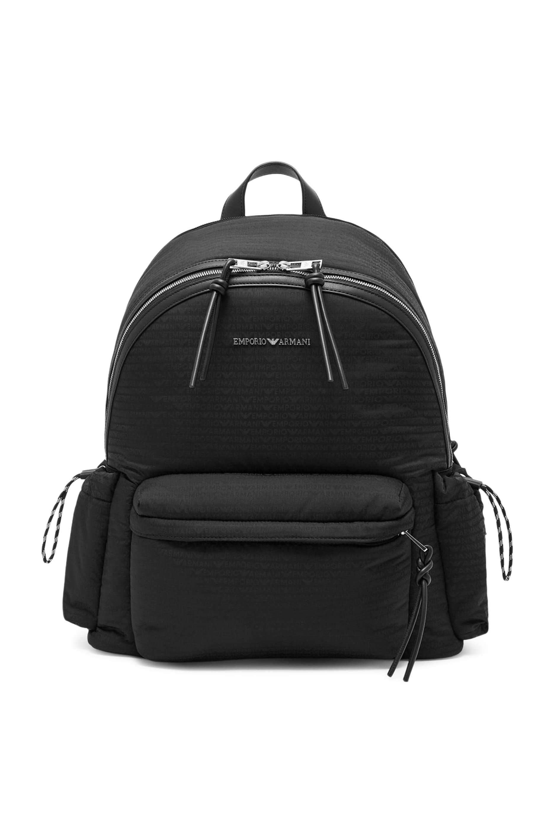 Monogram Lettering Round Nylon Backpack