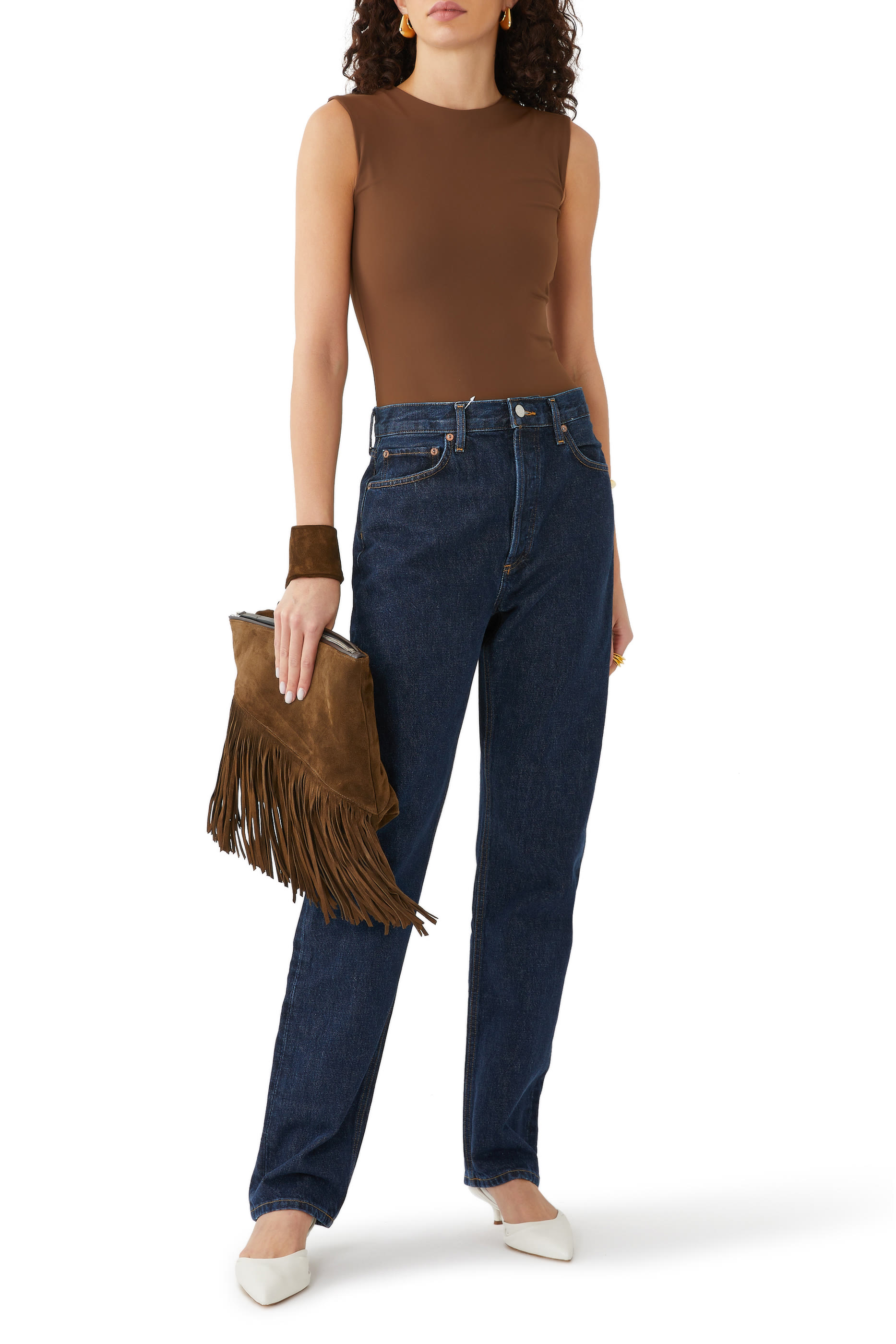 90’s Pinch Waist High Rise Straight Long