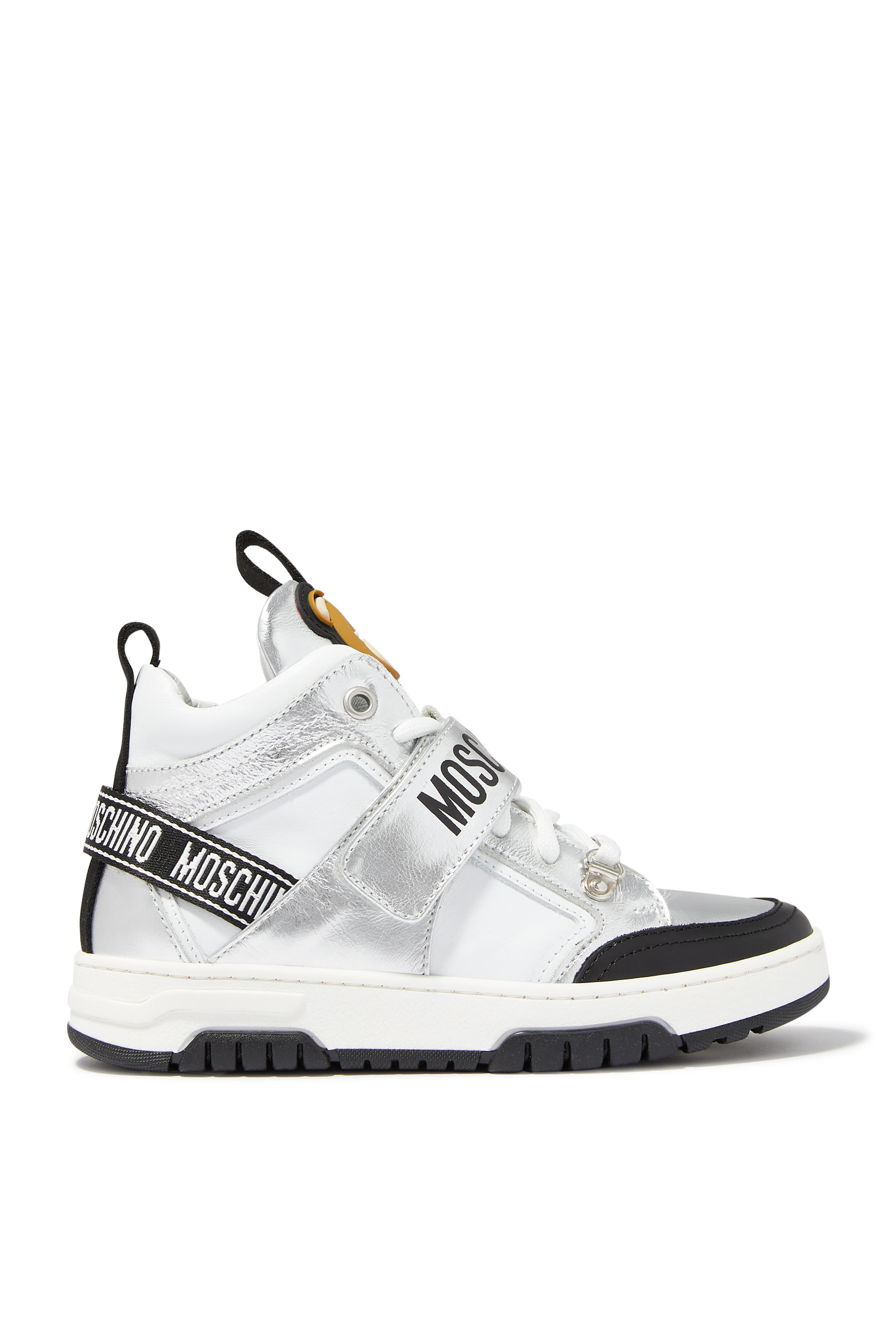 Kids Teddy Bear Leather High-Top Sneakers