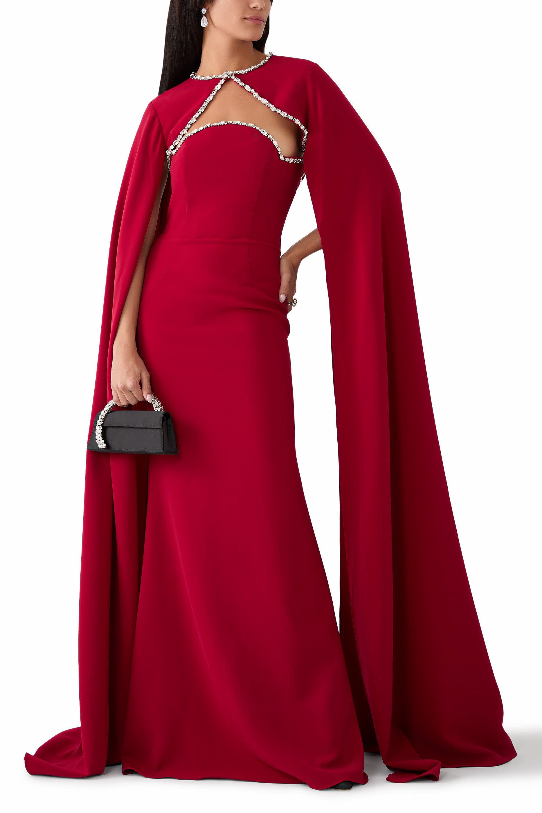 Strapless Gown with Cape