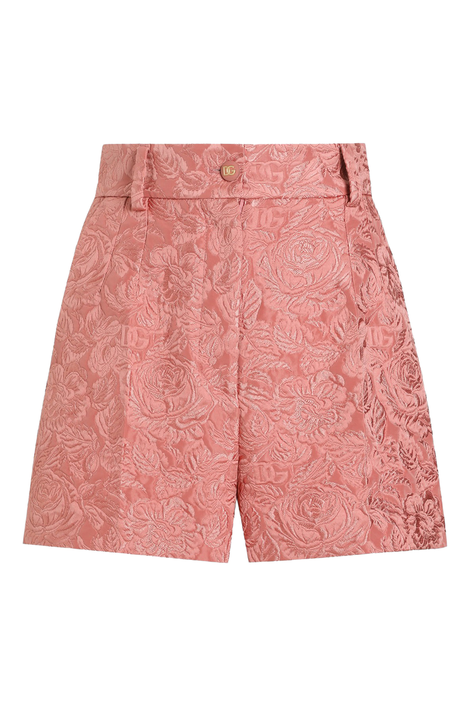 Quilted Floral Jacquard Shorts