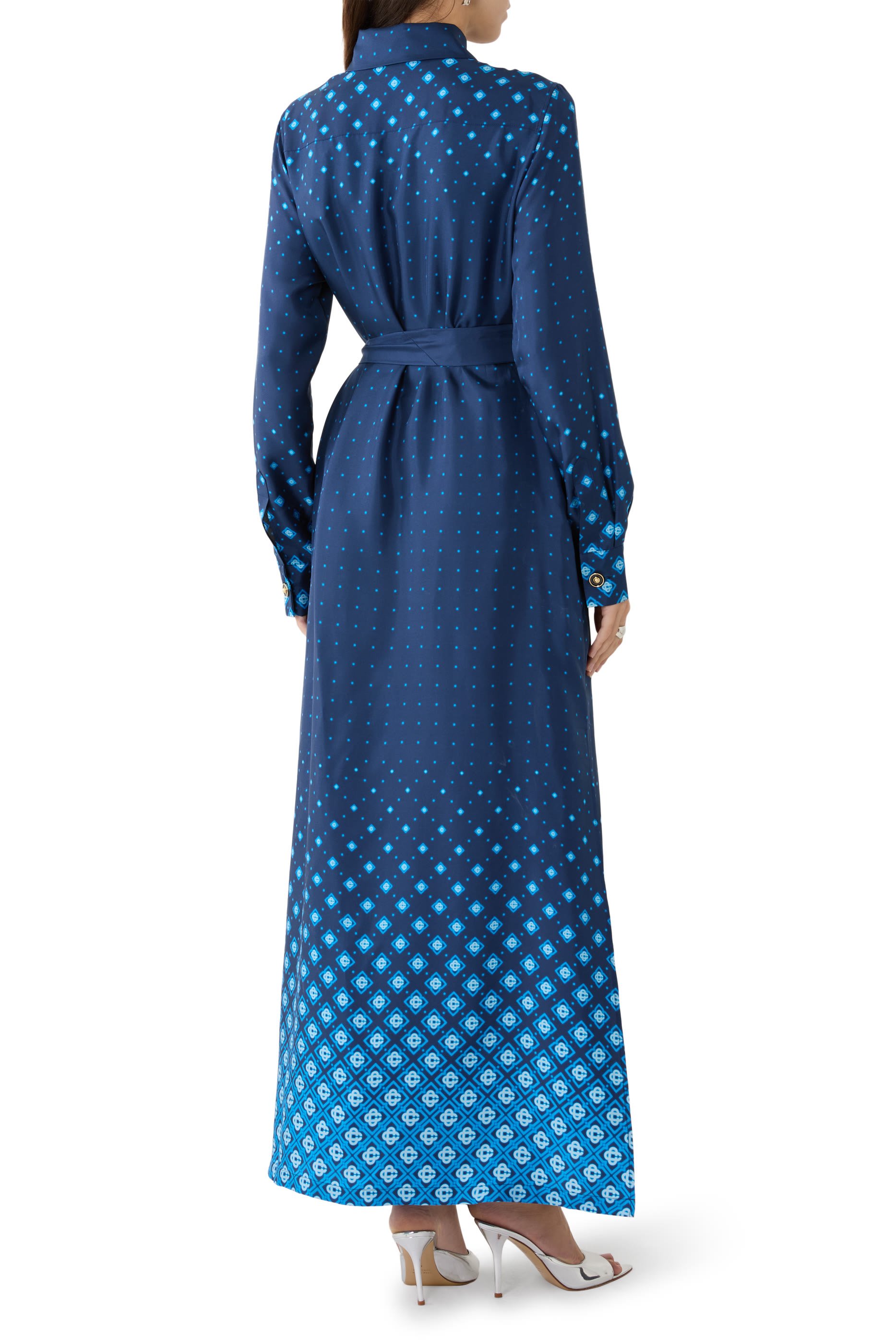 Gradient Silk Shirt Dress