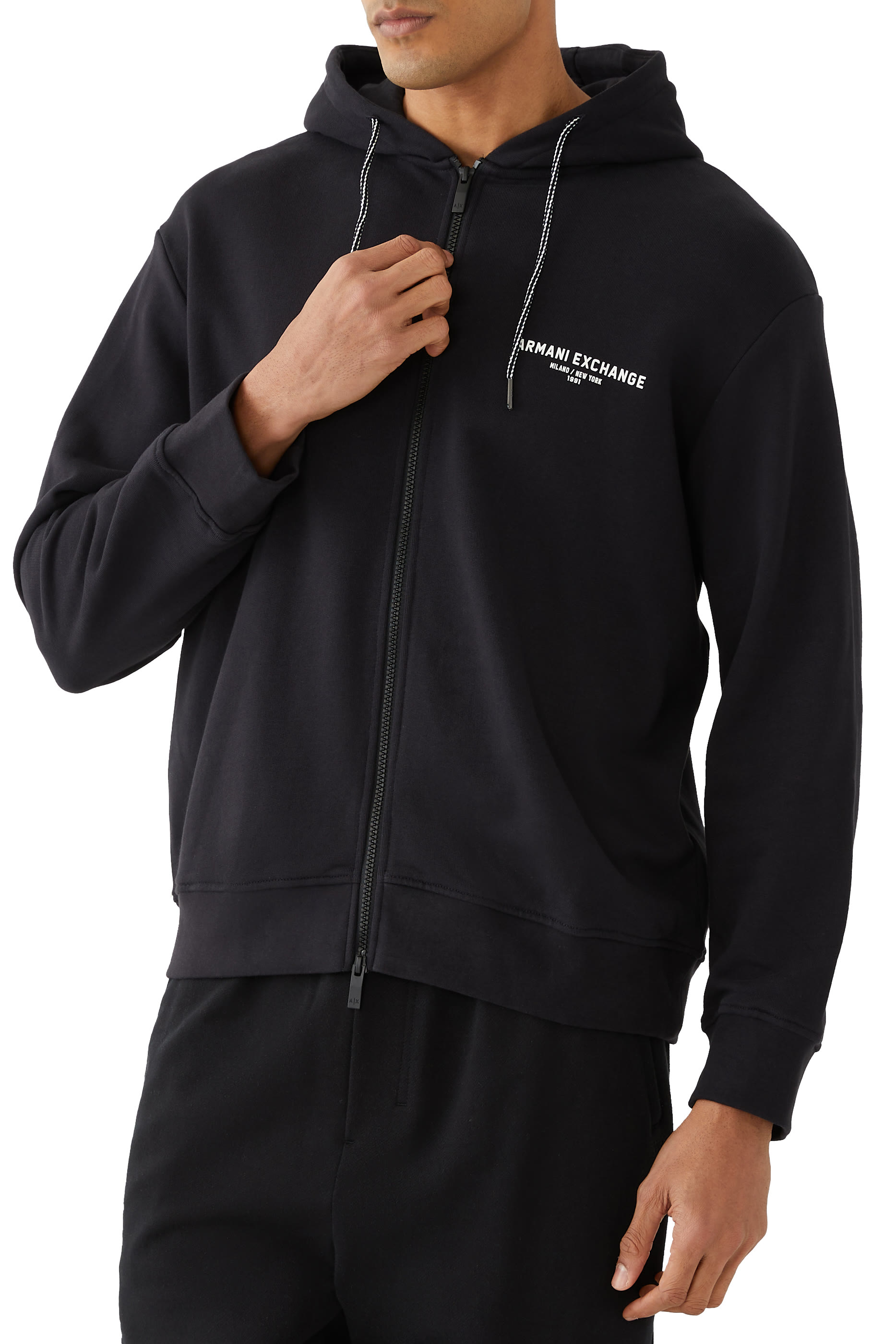 Zip-Up Hoodie with Milan/New York Print on the Back