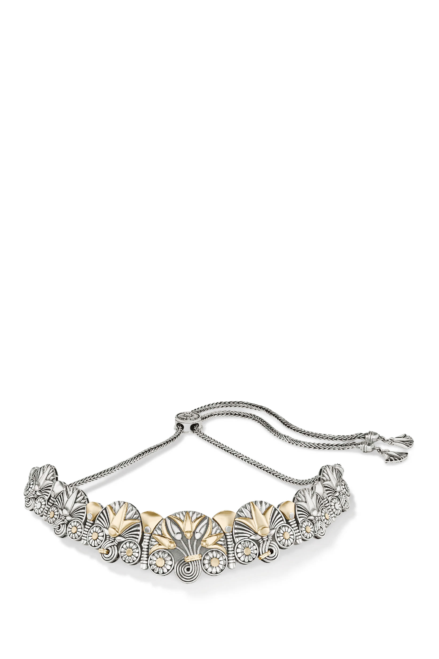 Lotus Choker, 18k Gold & Sterling Silver