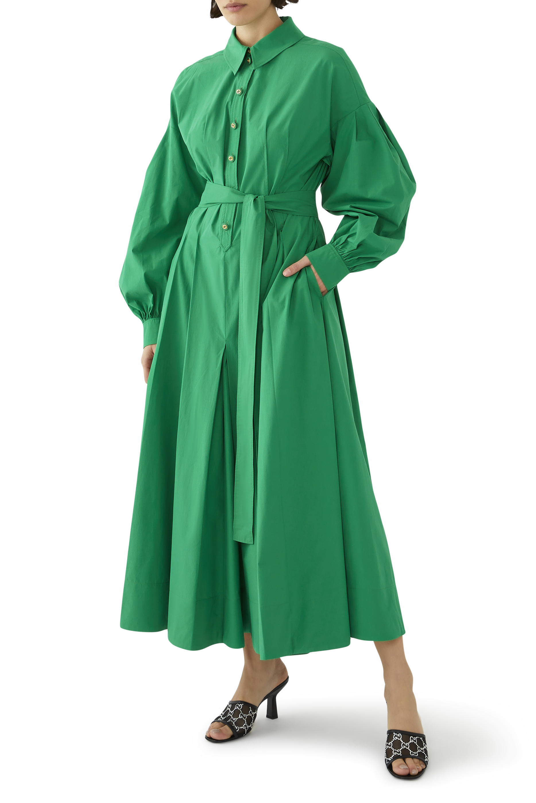 Cotton Poplin Shirt Dress