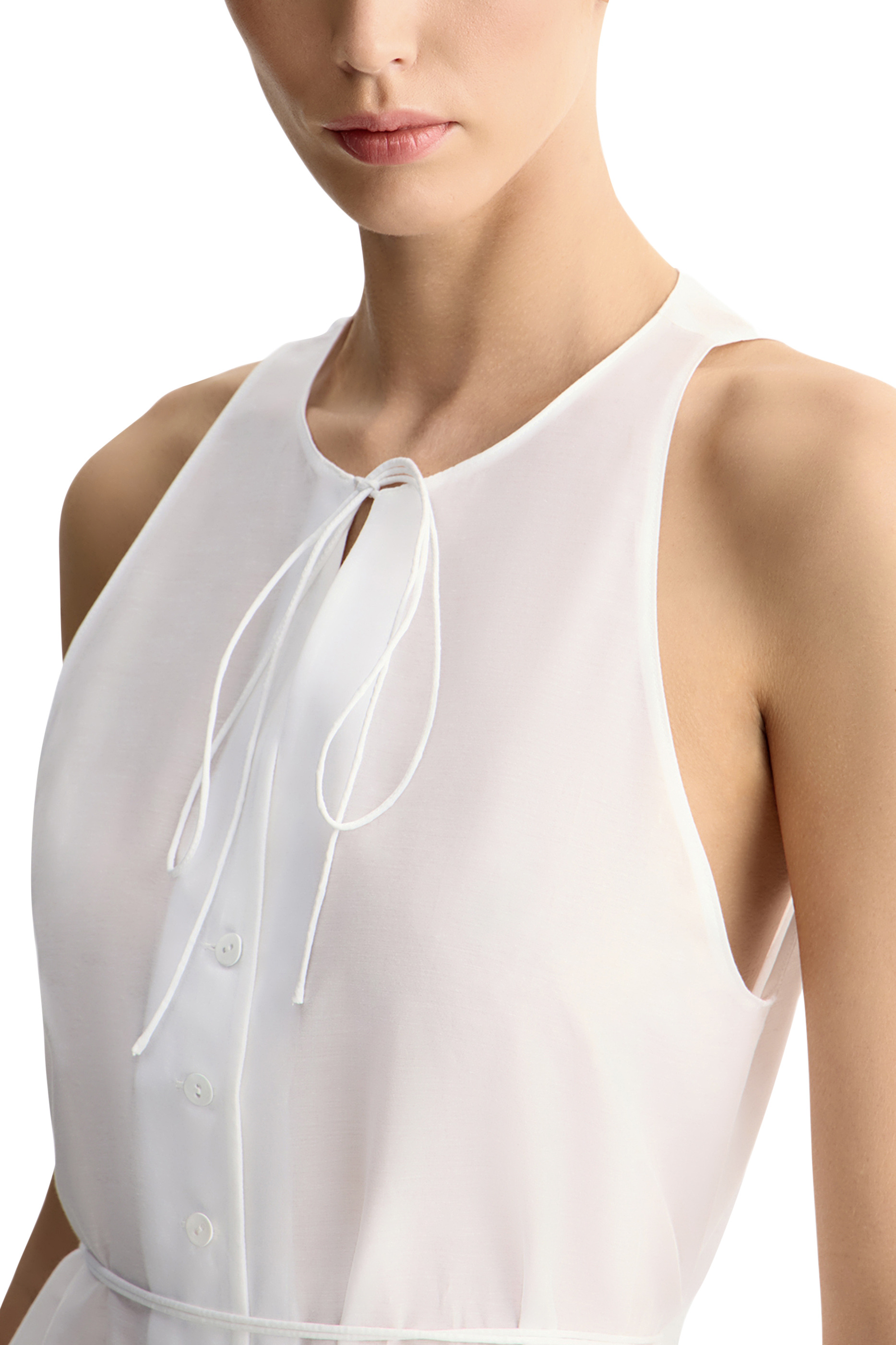 Button-Up Belted Top