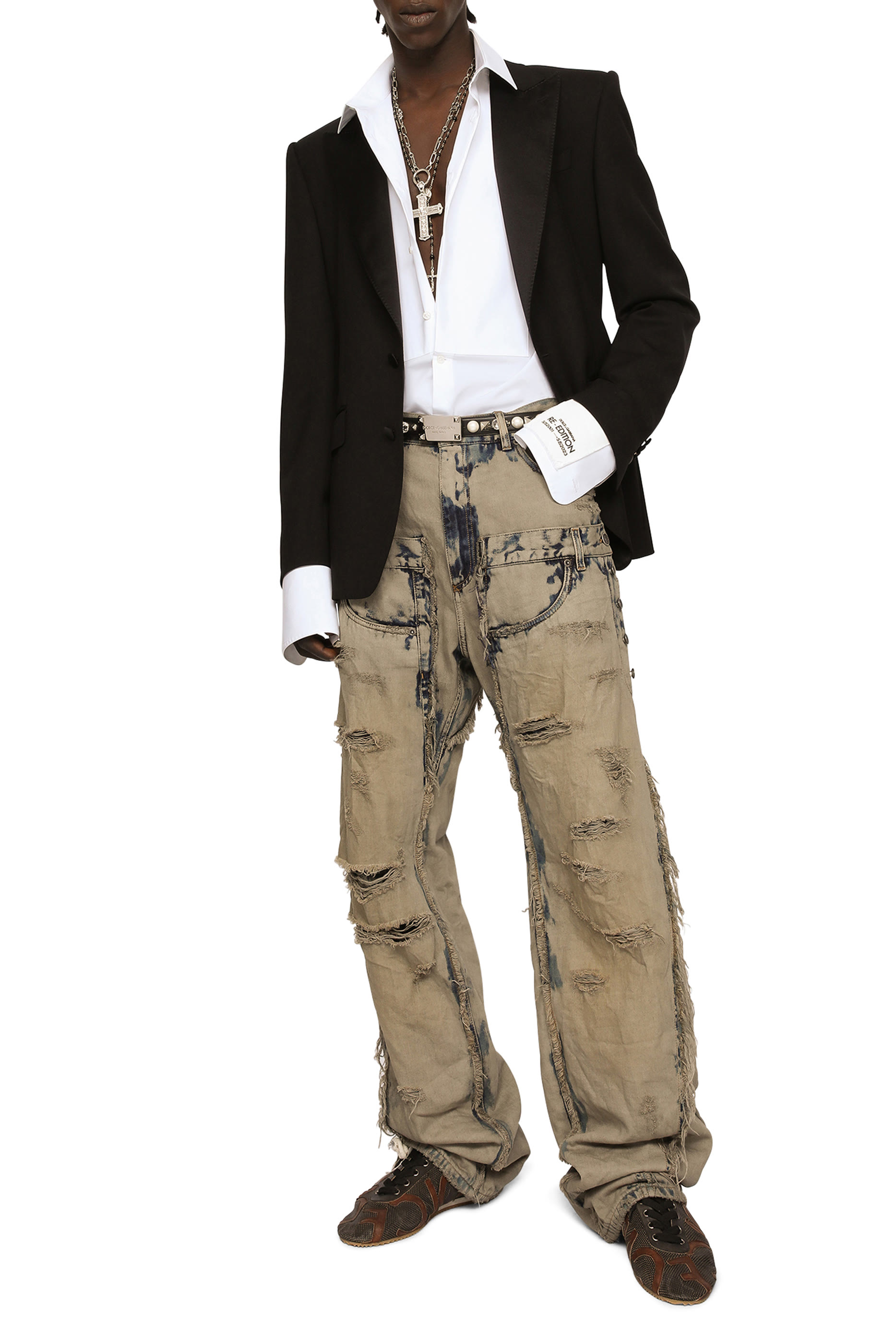 Cotton Poplin Tuxedo Shirt