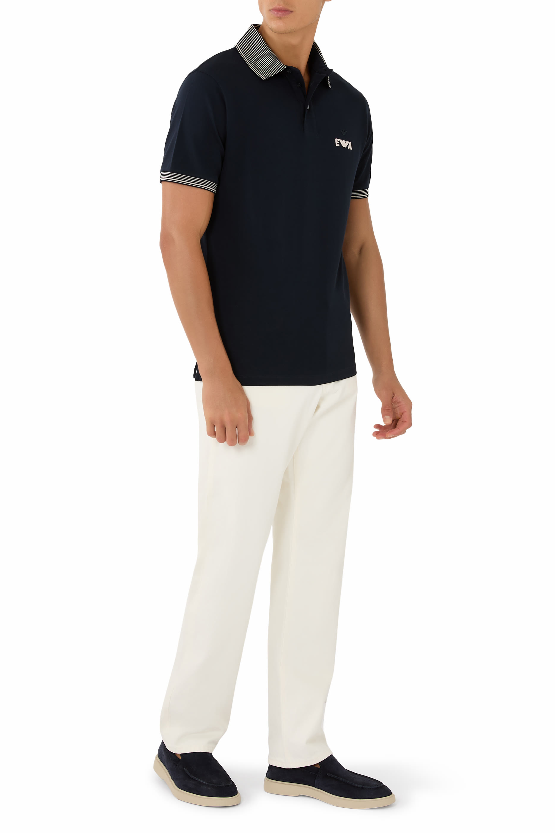 EA Logo Embroidered Piqué Polo Shirt