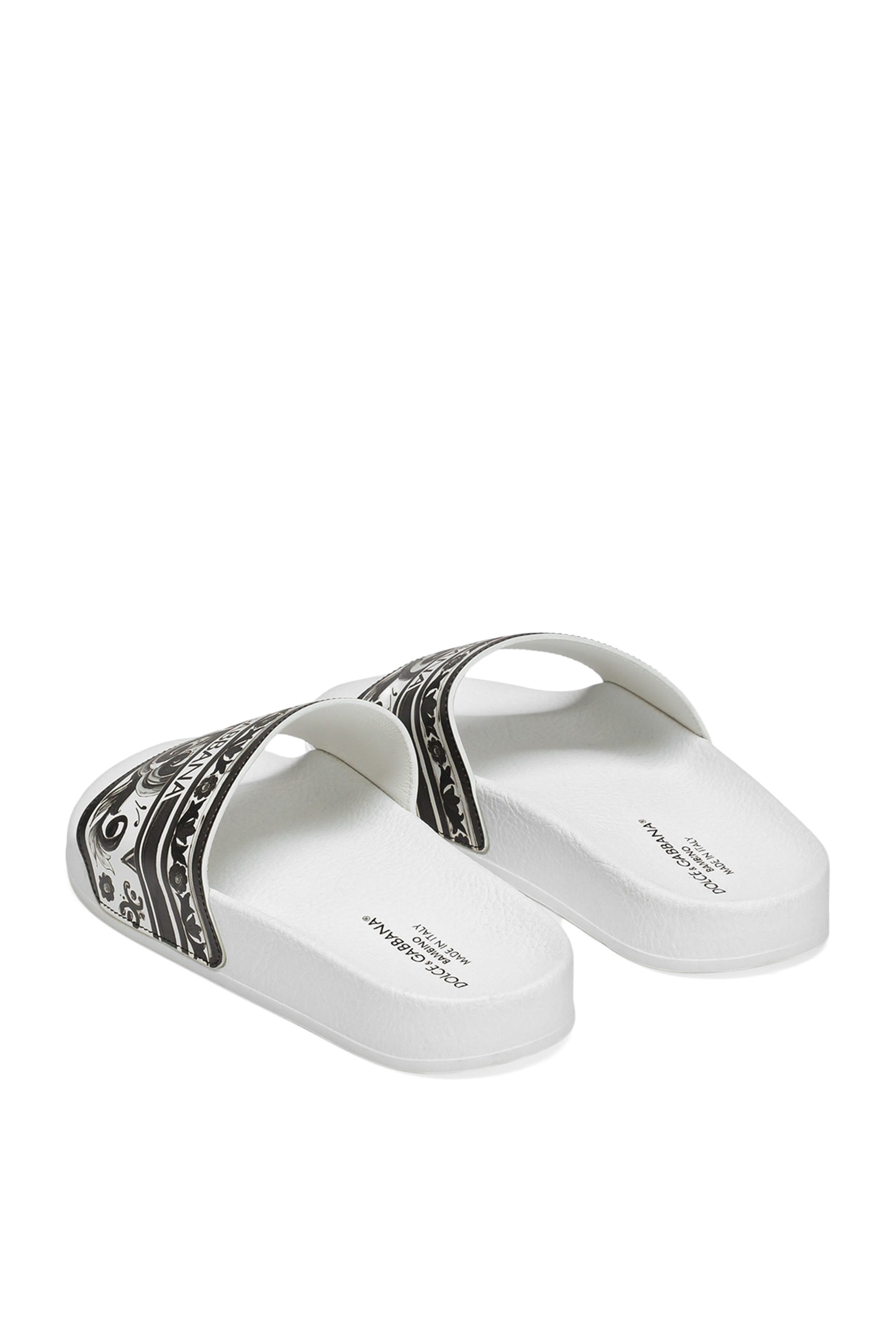 Kids Majolica-Print Calfskin Slides