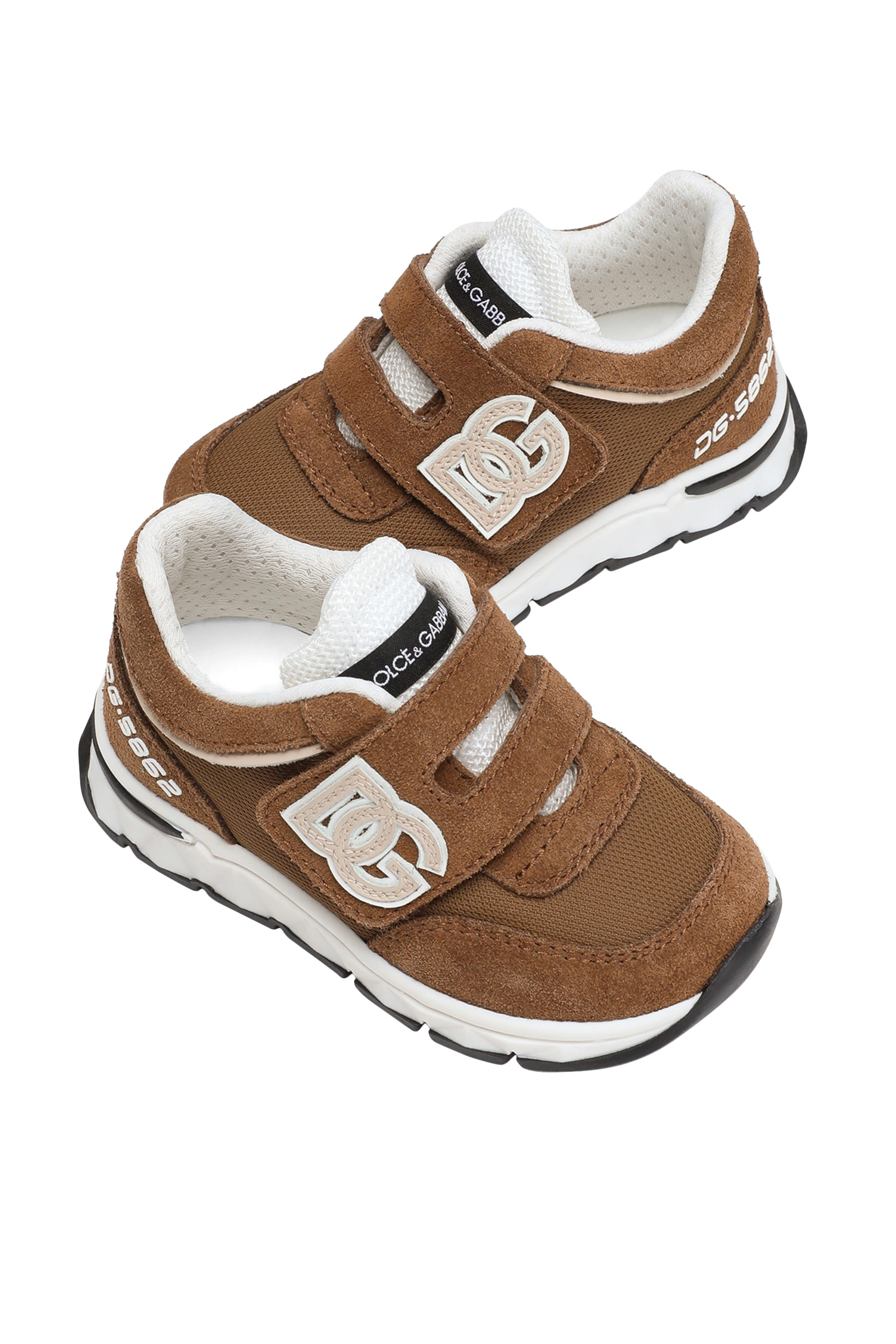 Kids Mesh and Split Calfskin Sneakers