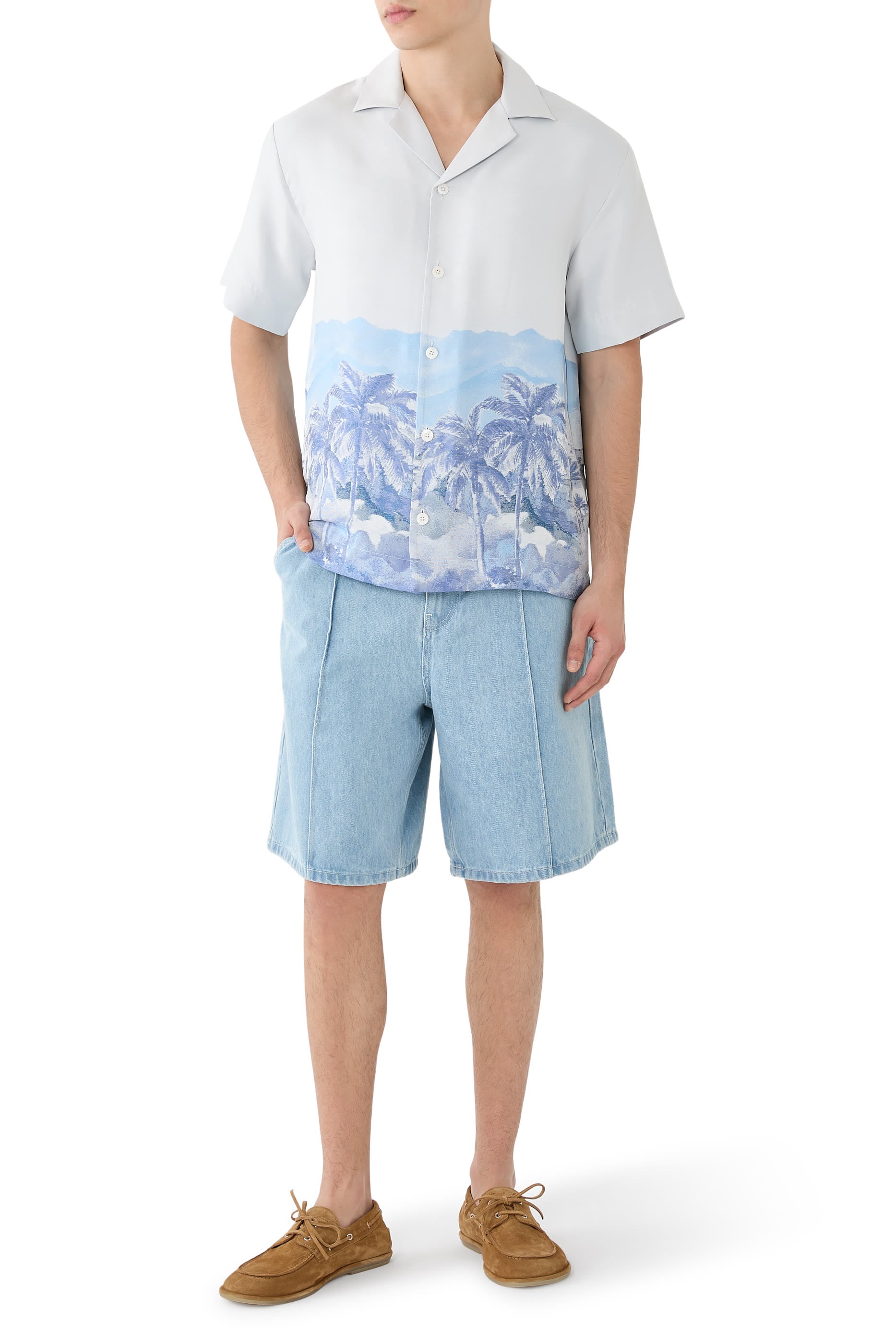 C&eacute;zanne Silk-Blend Jacquard Shirt