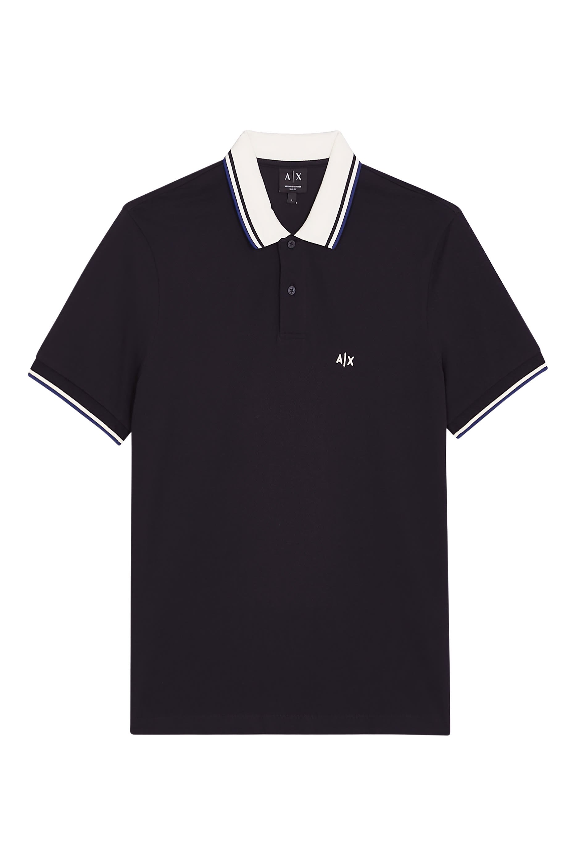AX Logo Cotton Polo Shirt 