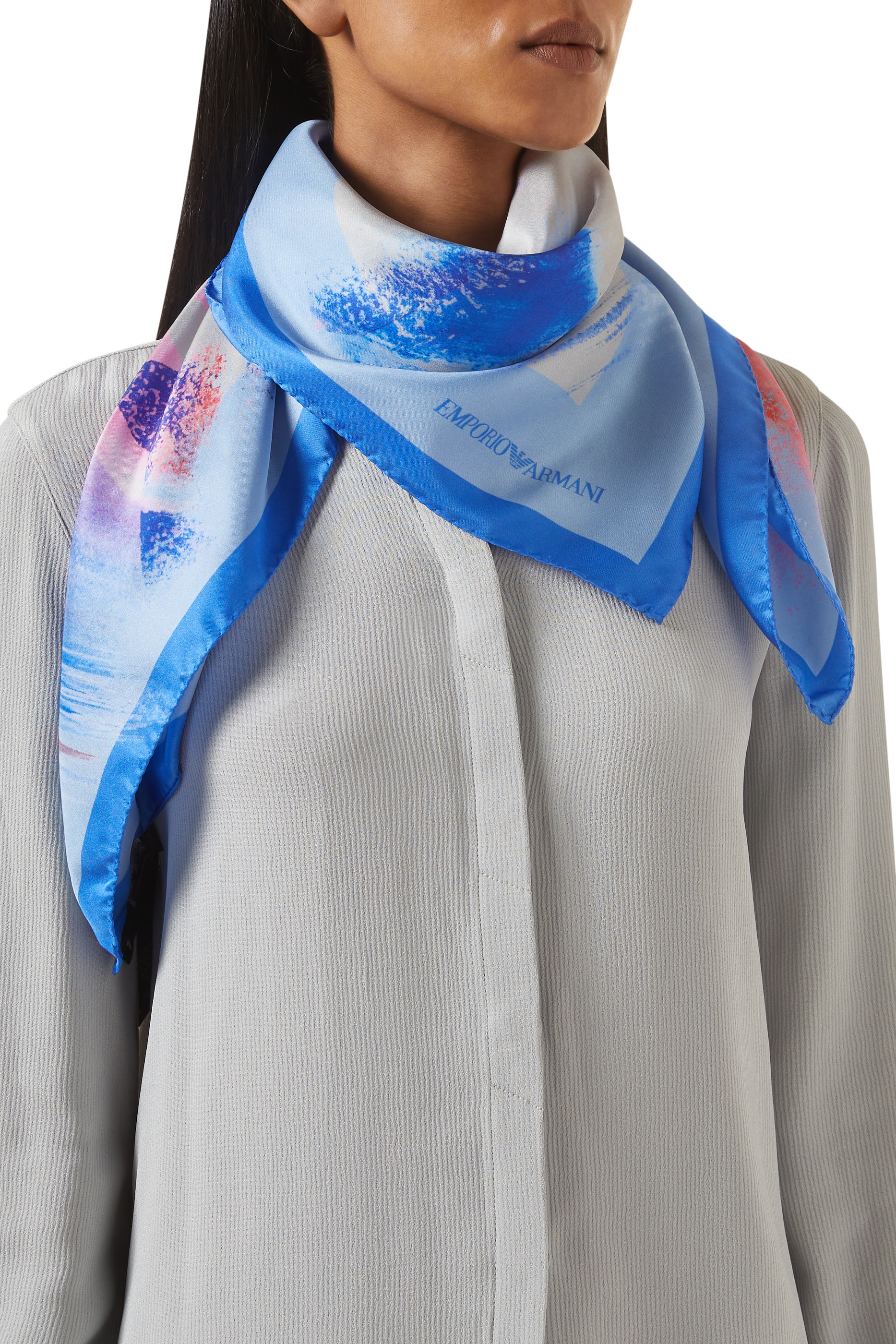 Print & Logo Scarf Foulard