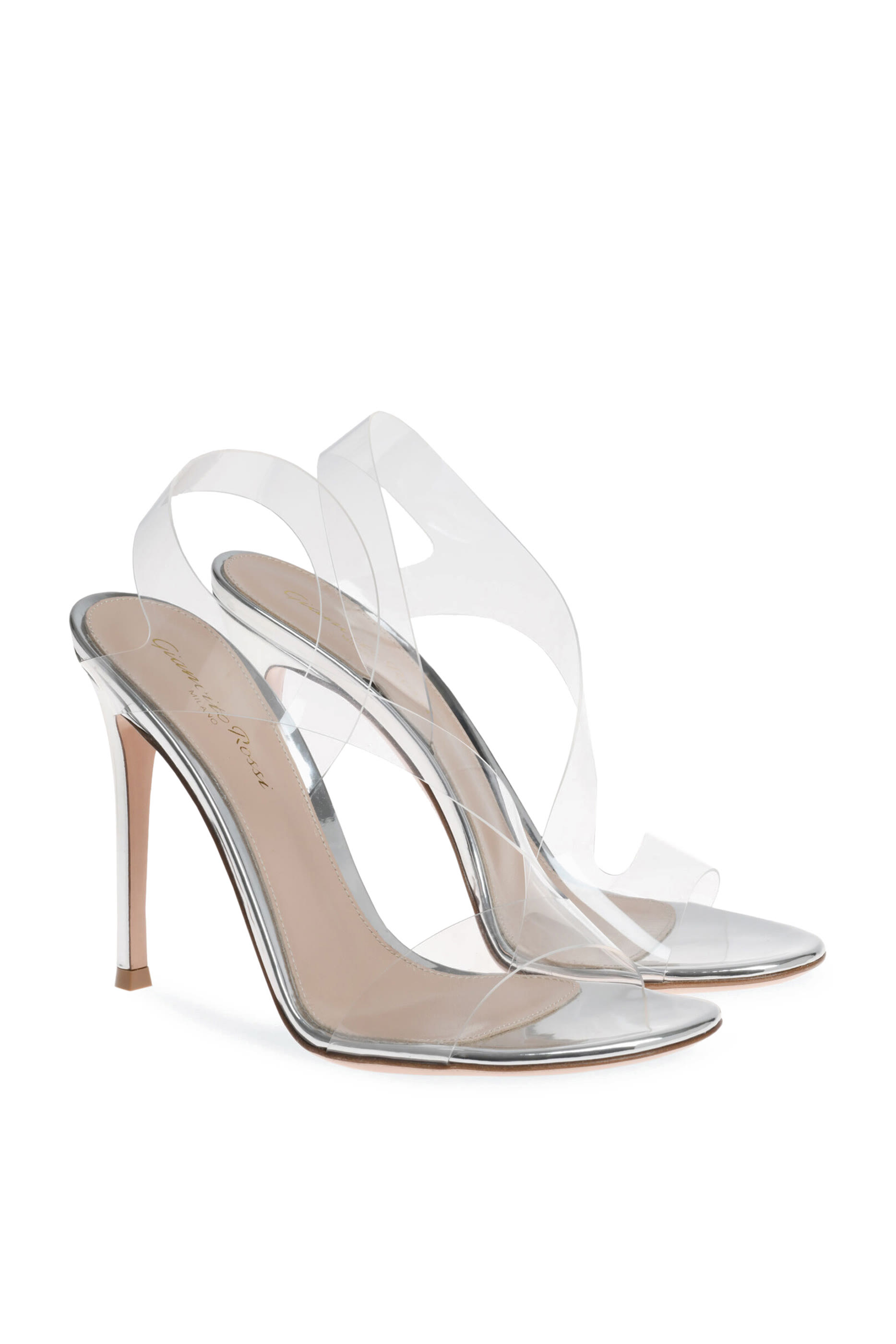 Metropolis 105 Plexi & Metallic Leather Sandals