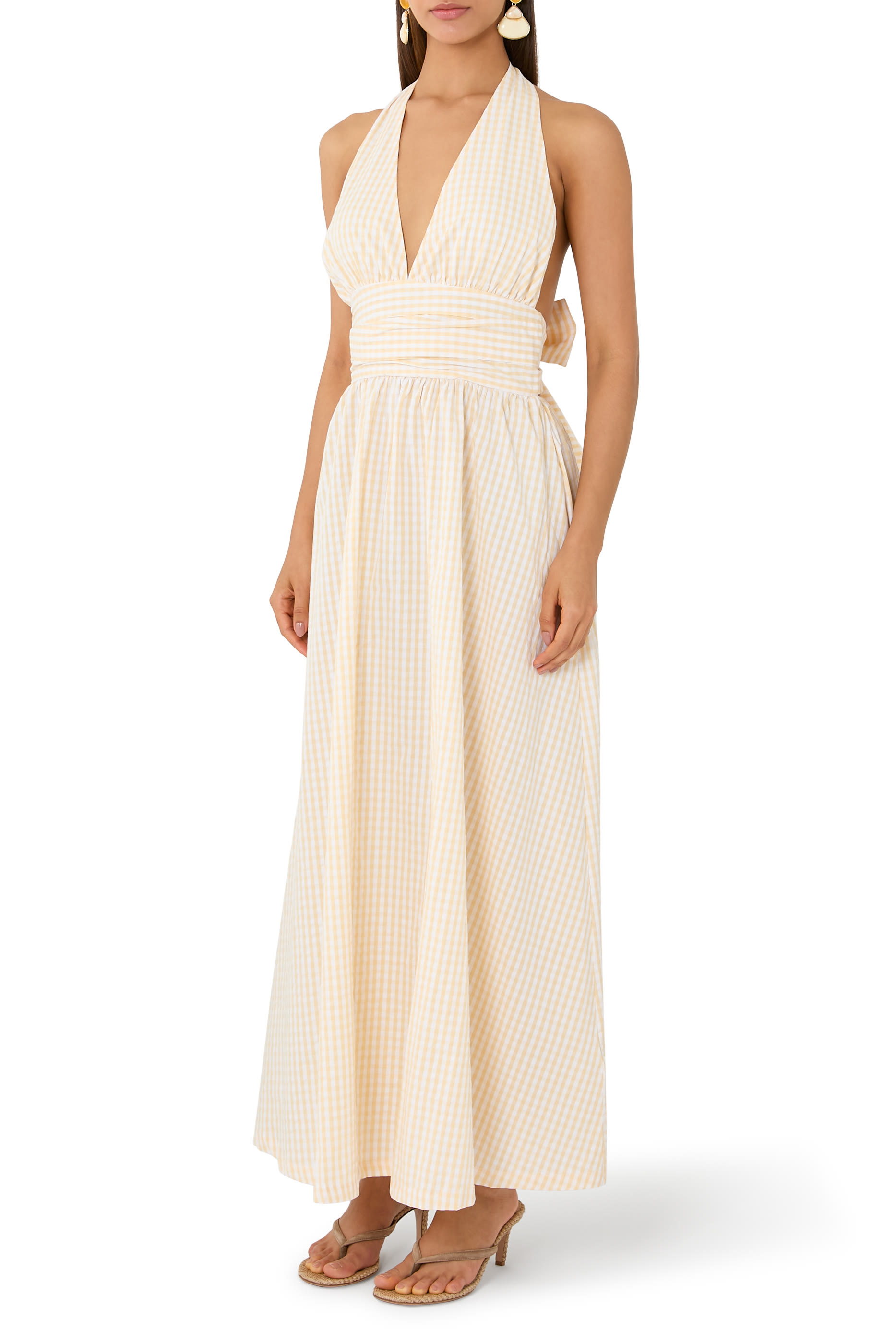 Lido Maxi Dress in Butter Textured Gingham