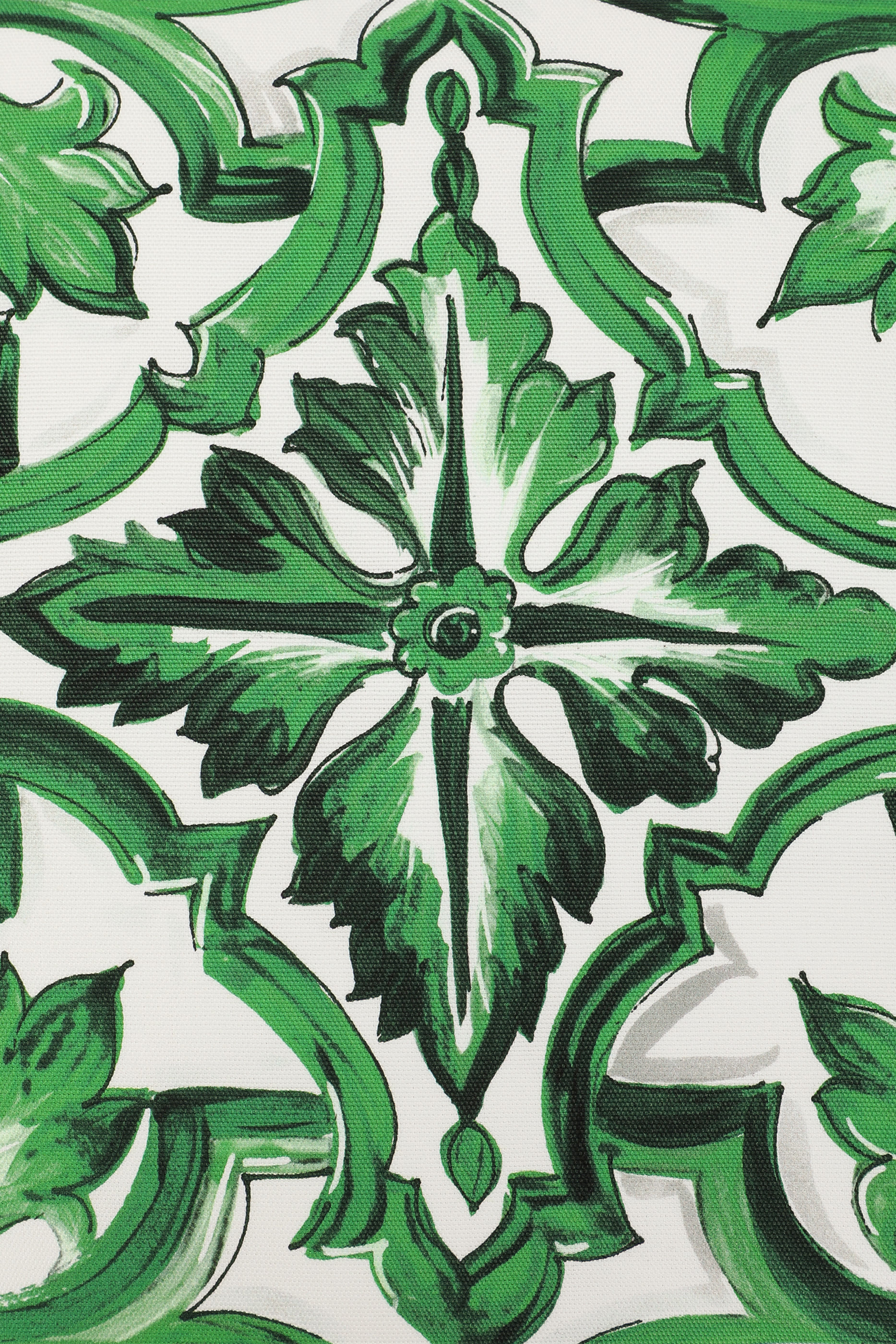 Maiolica Verde Canvas Cushion