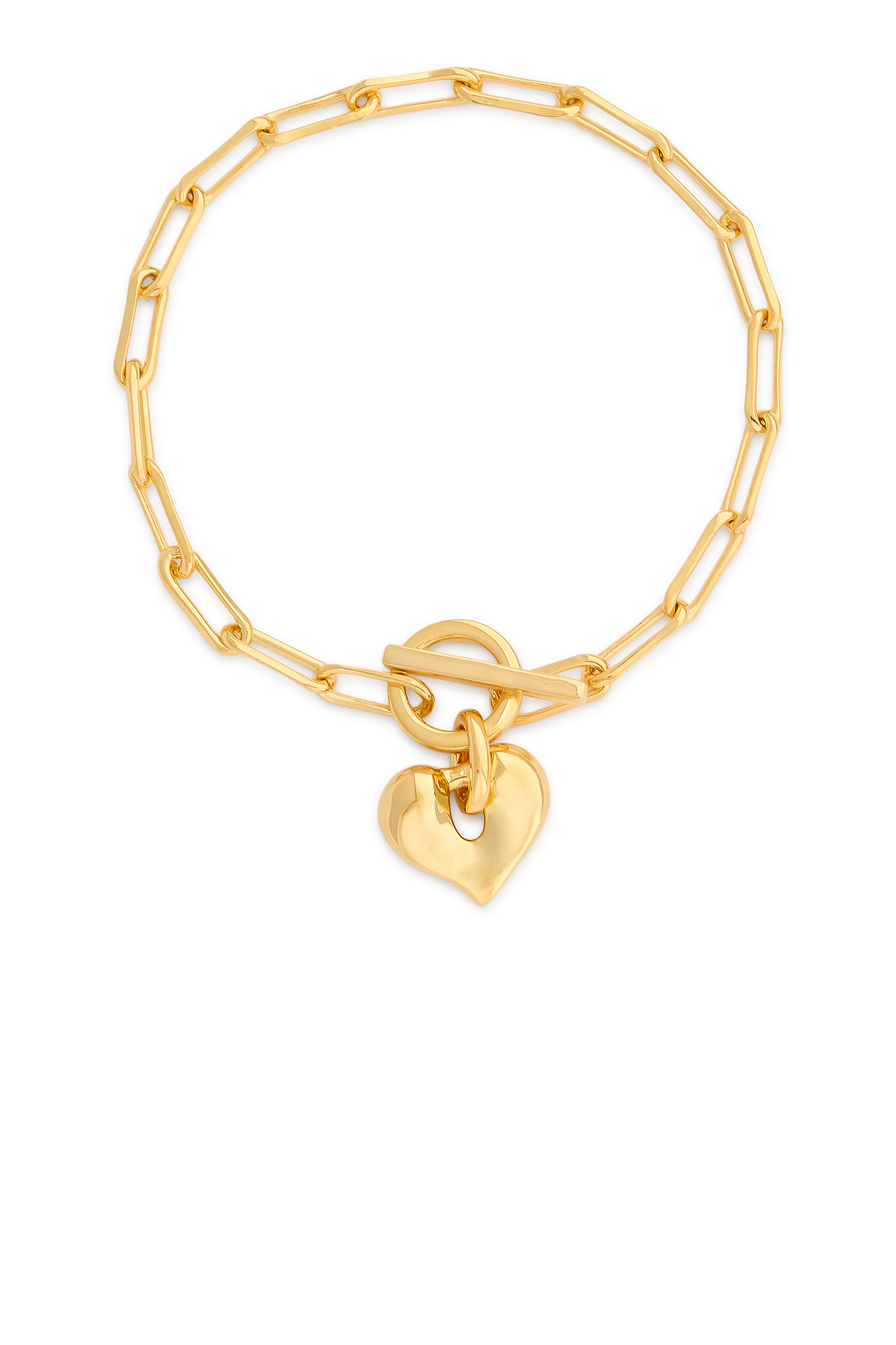Molten Heart T-Bar Chain Bracelet