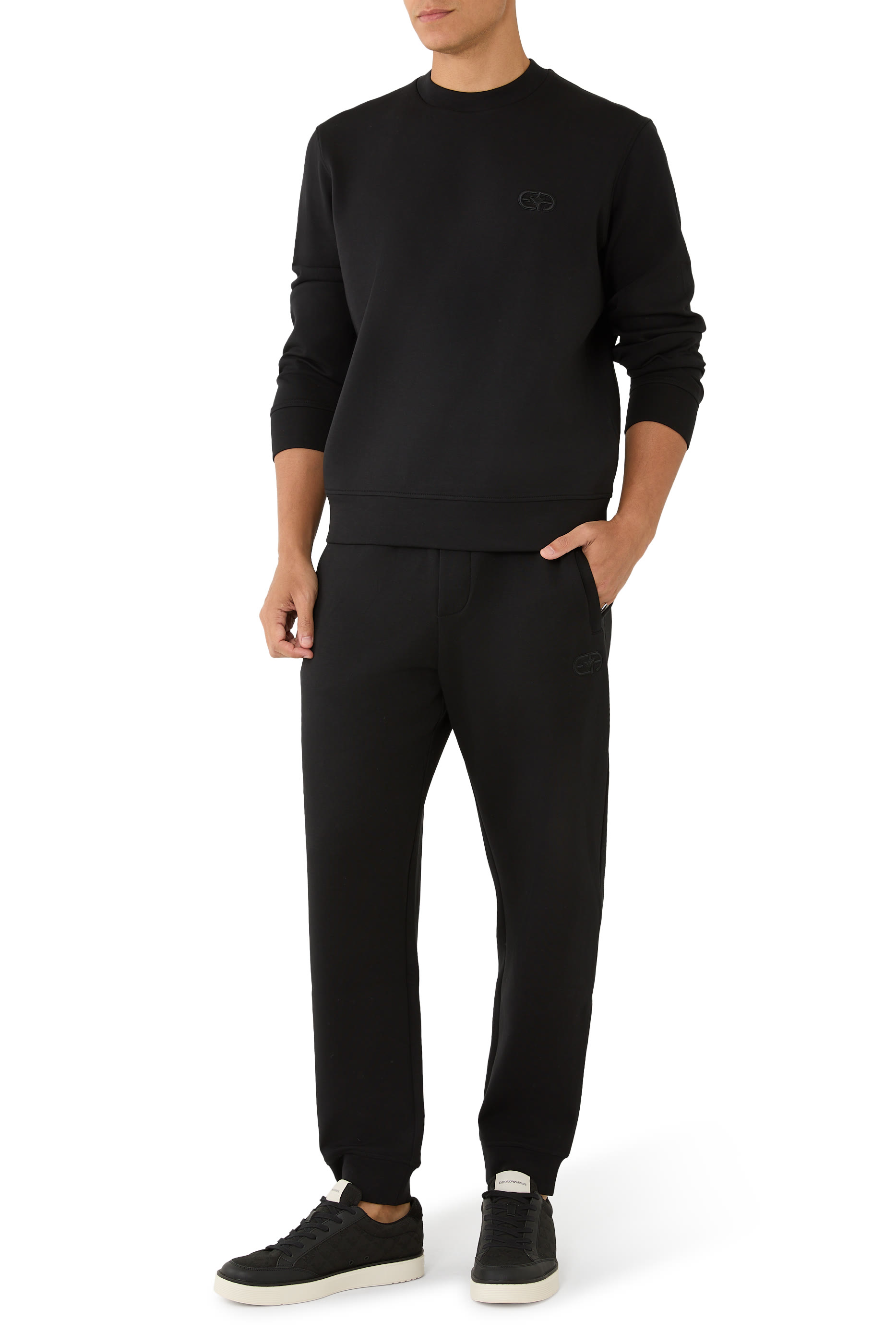 Embossed EA Logo Double-Jersey Sweatshirt