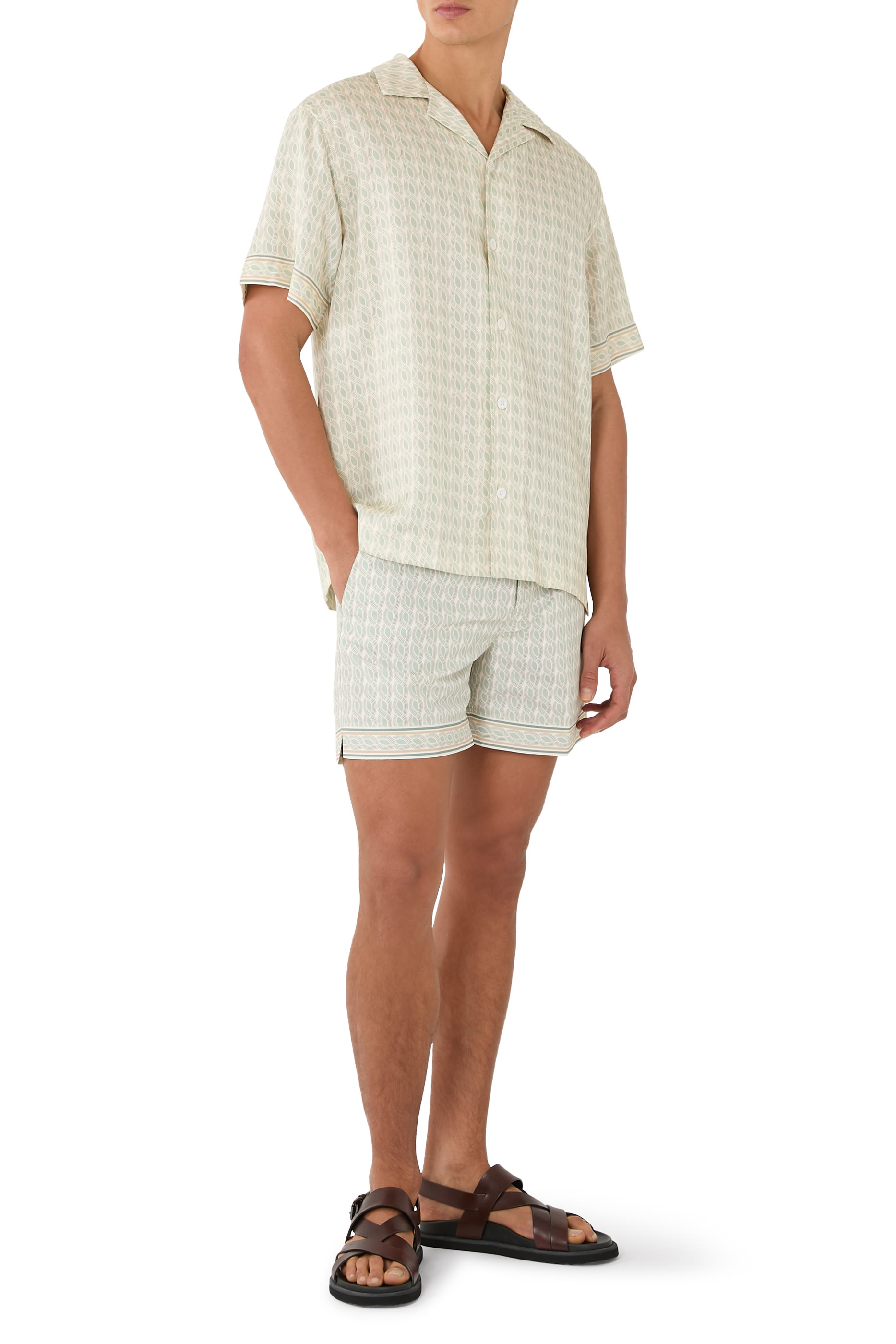 Moneto Border Print Swimshorts