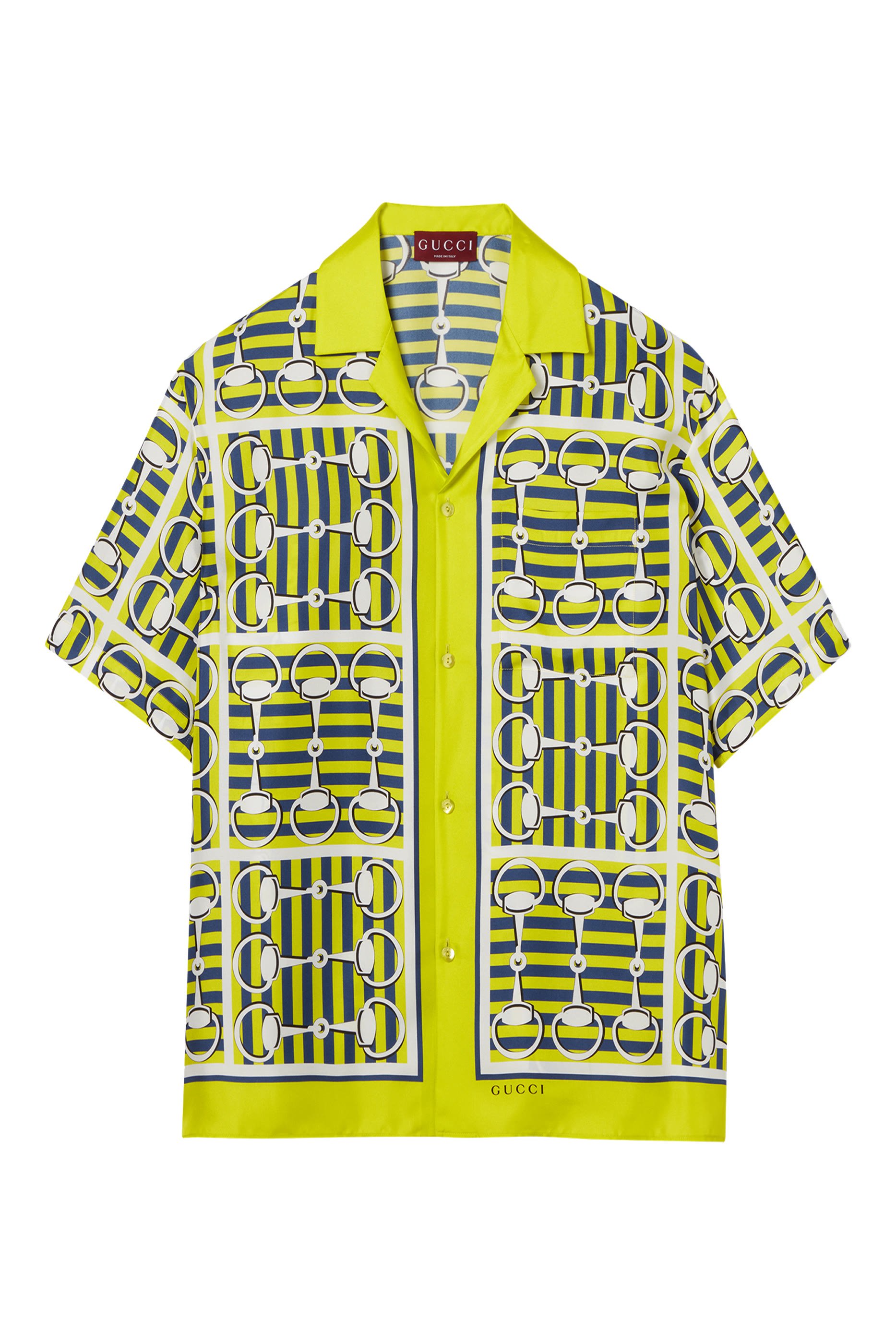 Printed Silk Twill Bowling Shirt