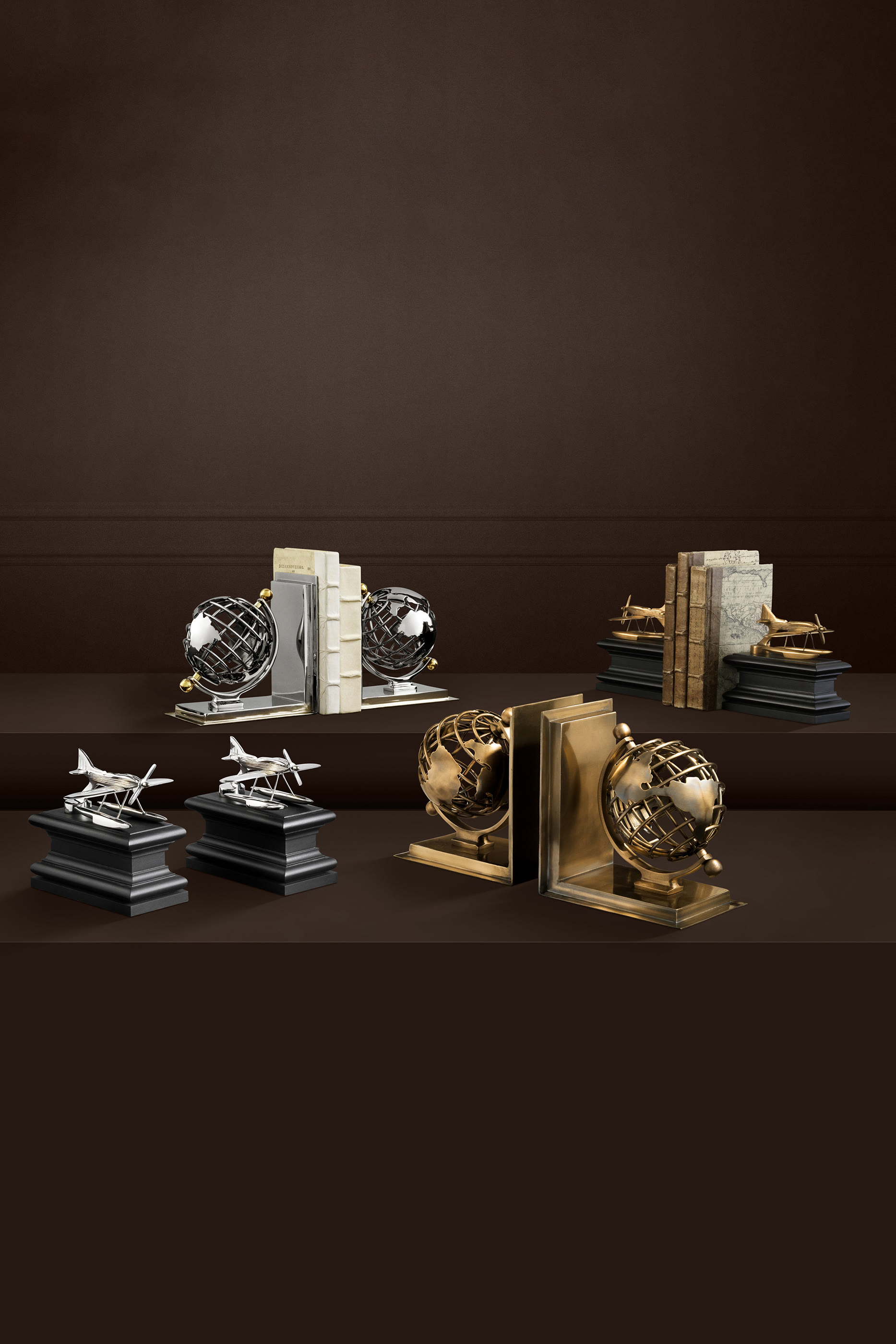 Globe Bookends, Set of 2