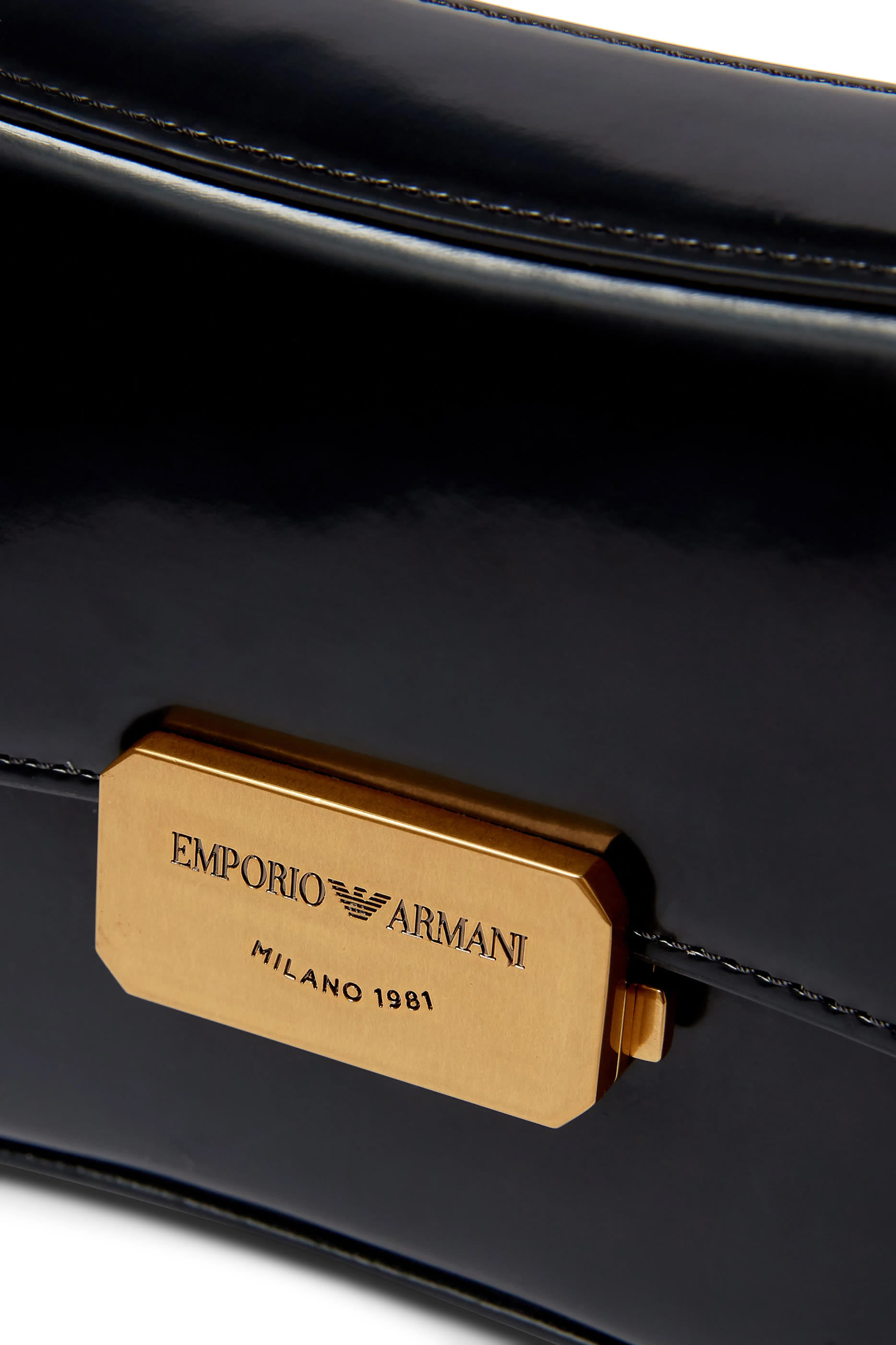 Brushed-Finish Baguette Shoulder Bag