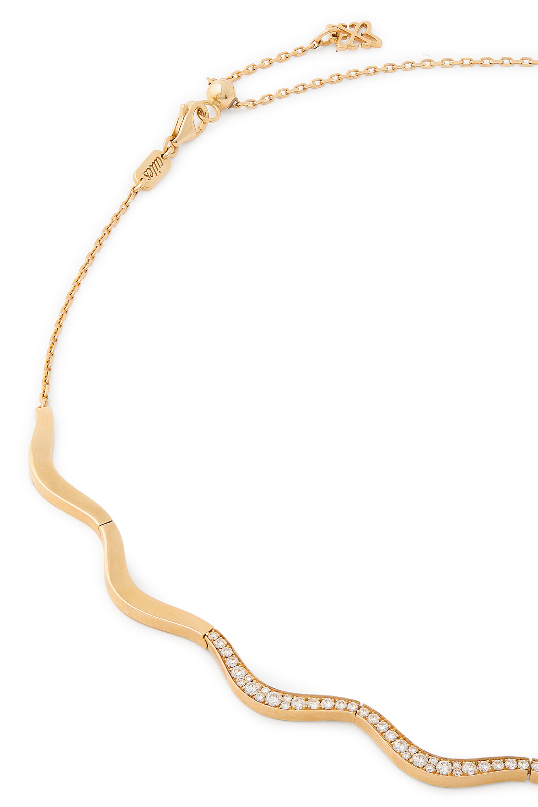 Wave Choker, 18k Yellow Gold & Diamonds
