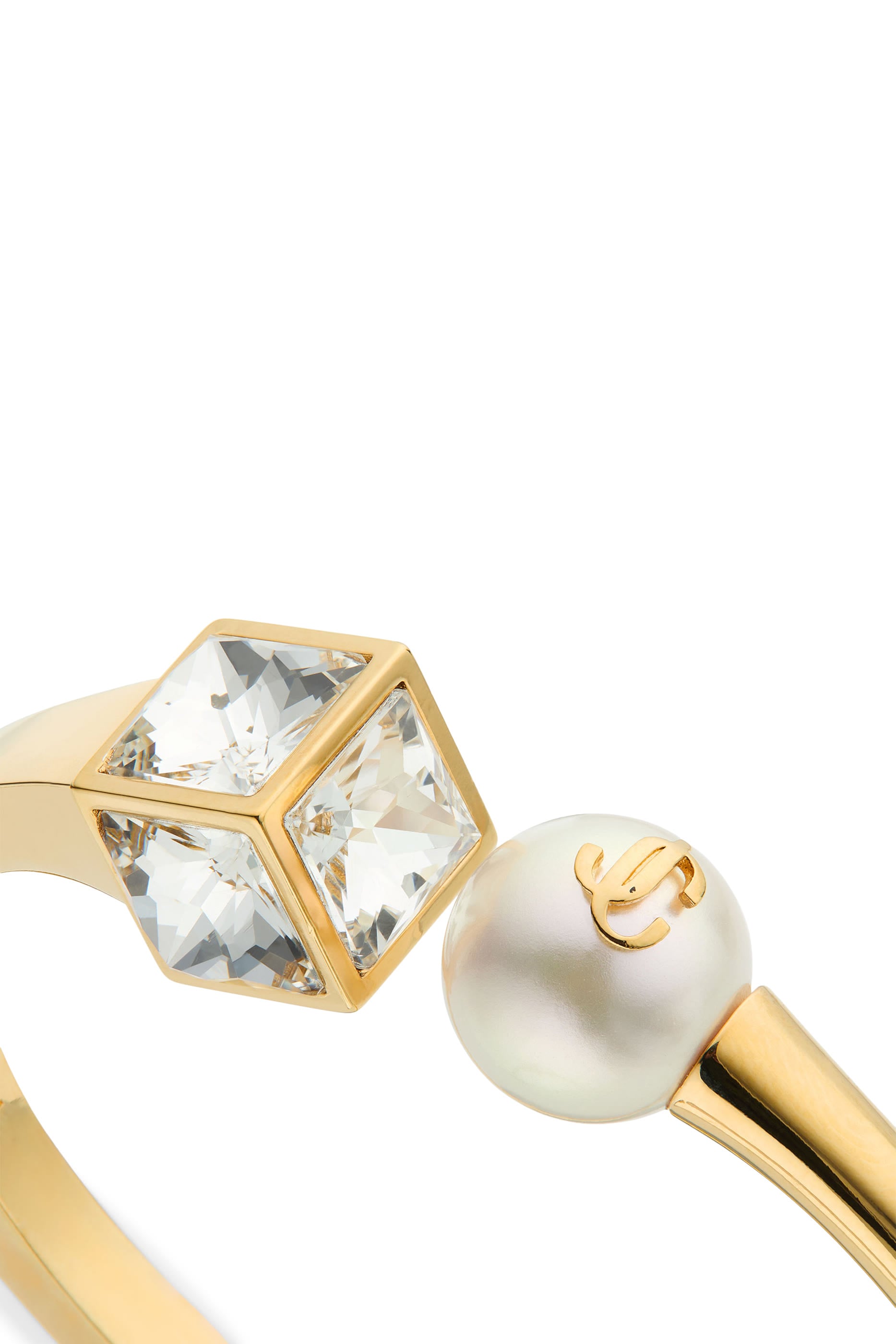 Pearl Cube Cuff Bracelet, Metal
