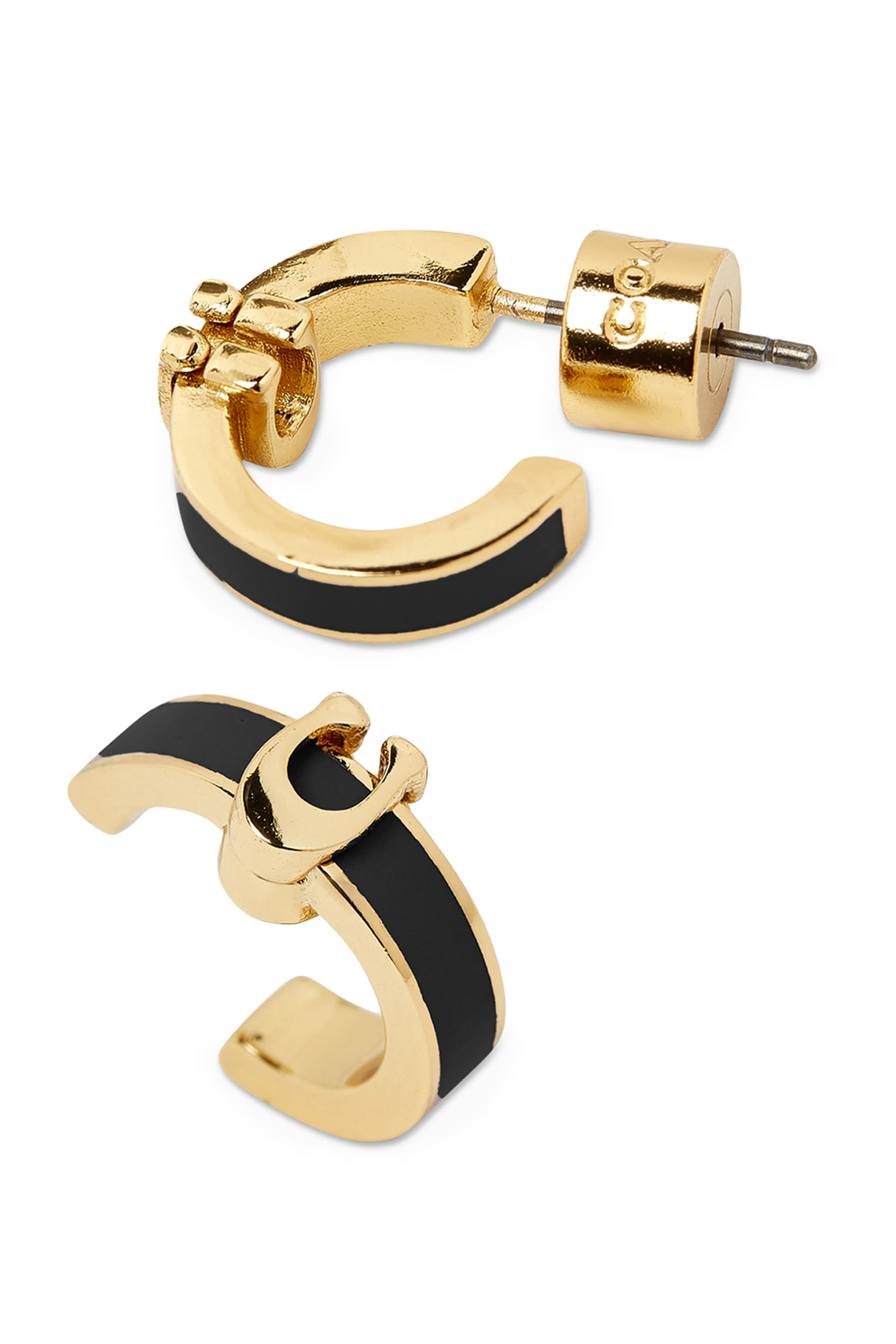  Enamel C Huggie Earrings 