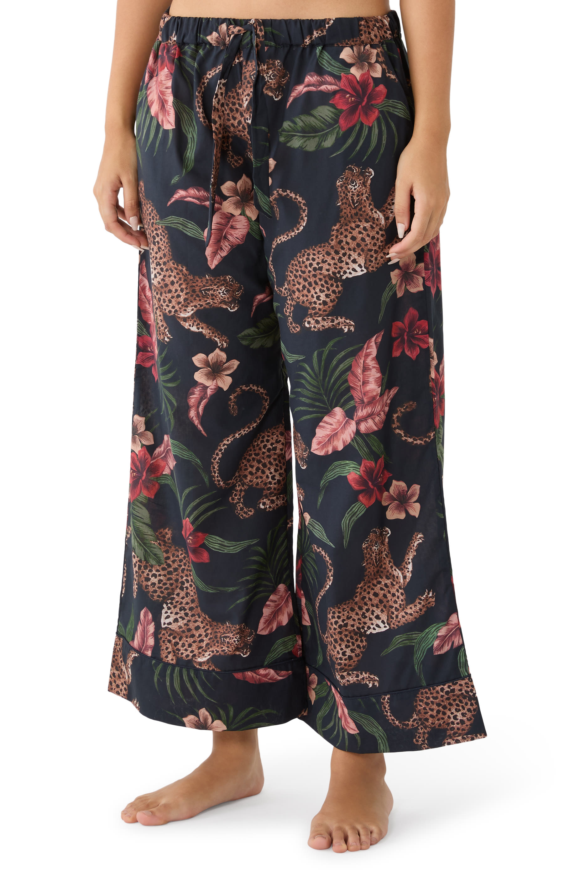 Leopard Cami Top and Wide-Leg Trousers Set