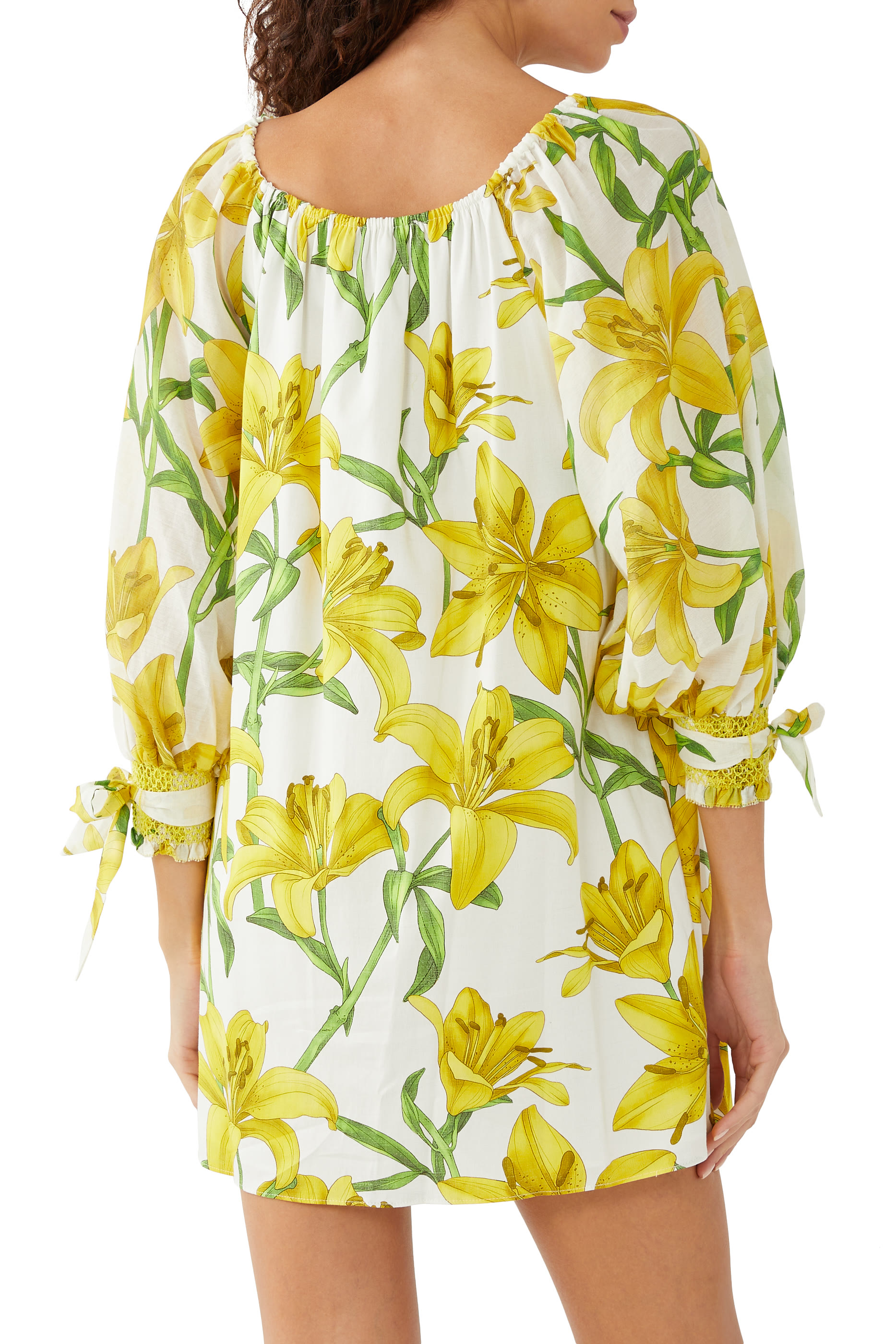 Artemis Off The Shoulder Blouson Tie Sleeve Mini Dress