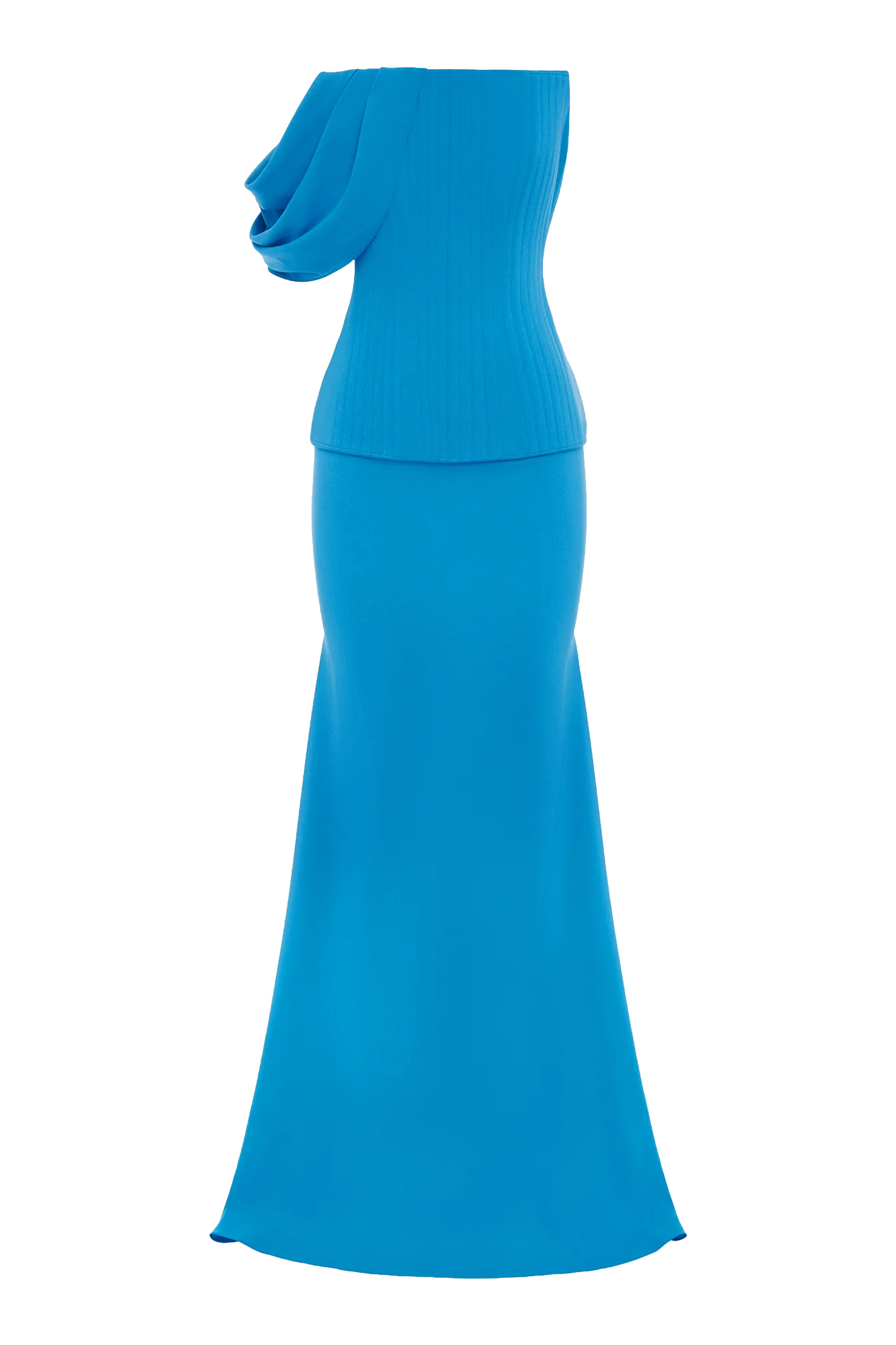 Draped Sleeve Longline Corset Gown