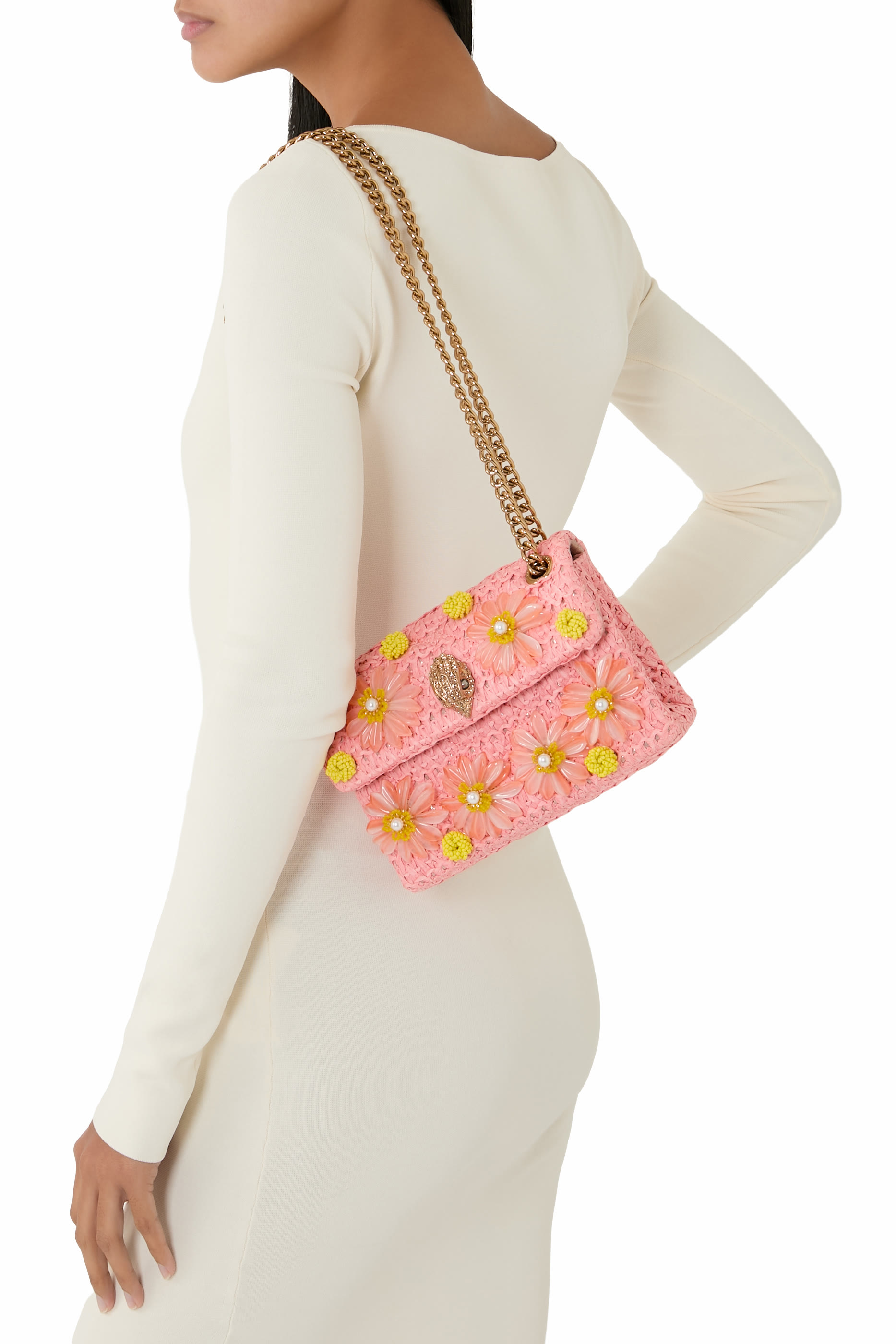 Kensington Raffia Effect Mini Crossbody Bag