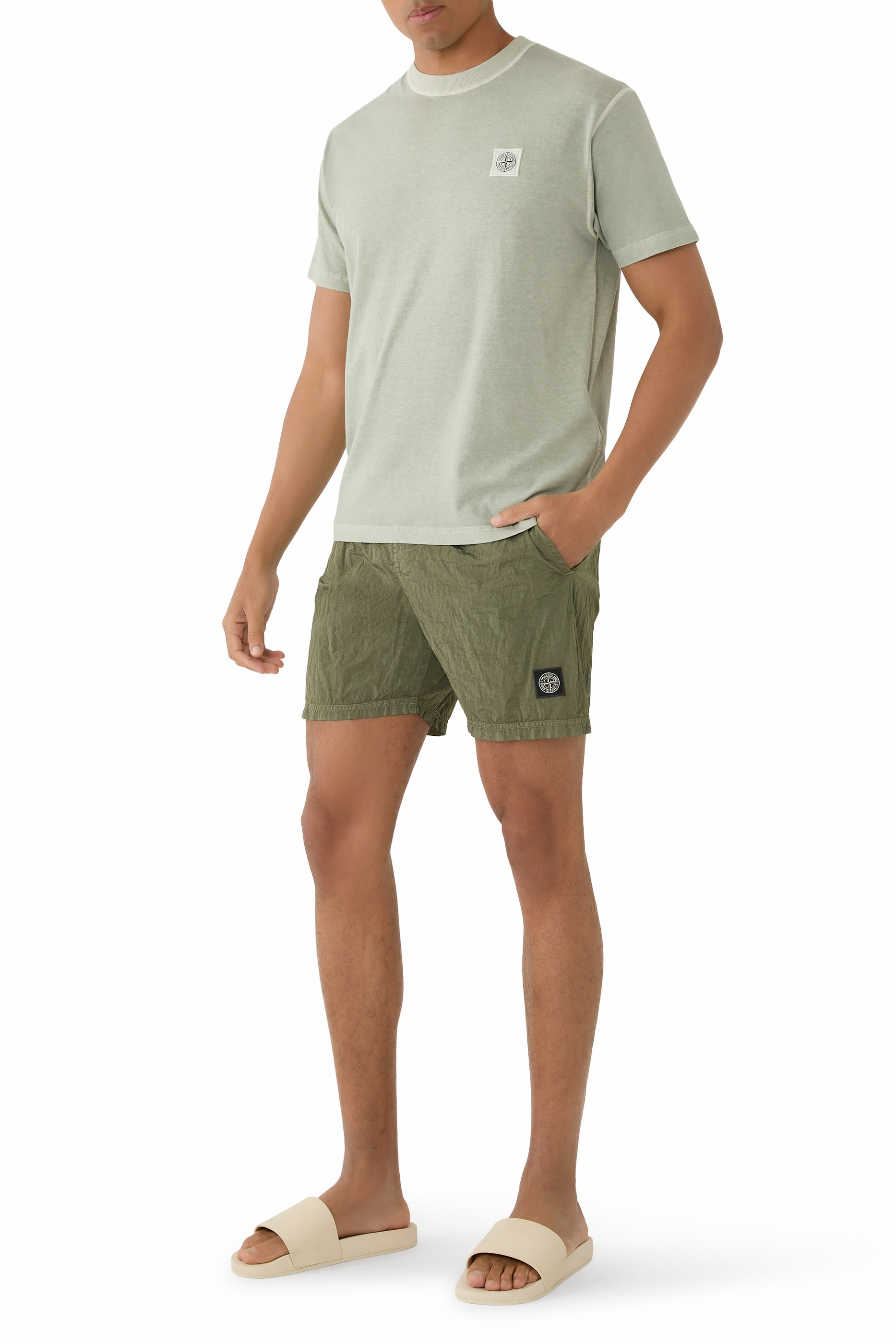 Compass-Patch Swim Shorts